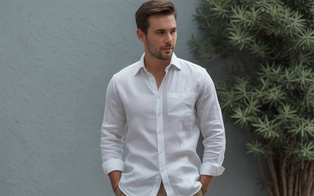 how to wear a white linen shirt men