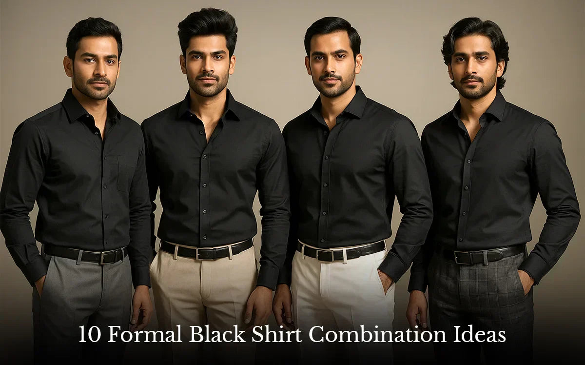 black formal shirt combination​ for men
