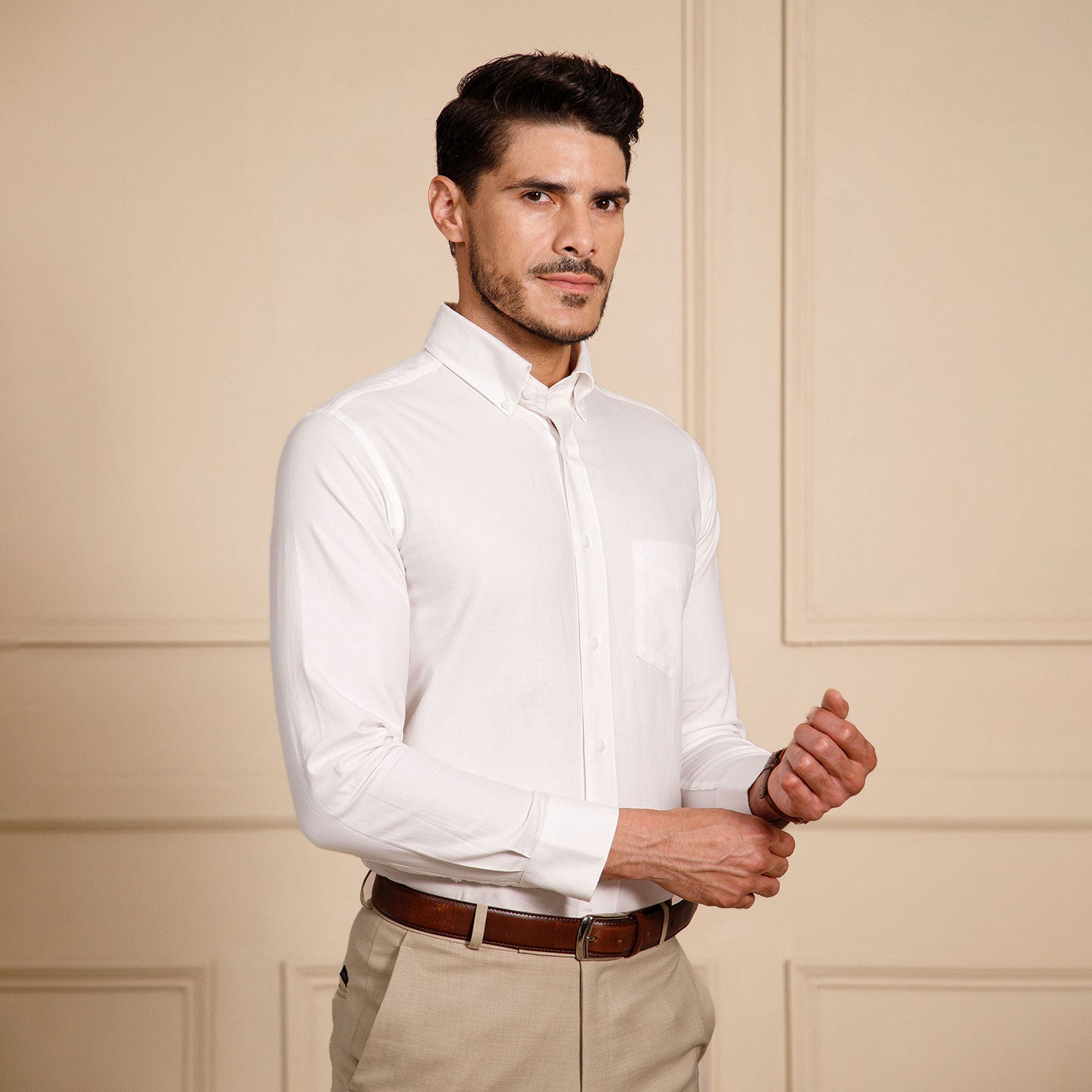 Regal Oxford Solid shirt in Cloud White