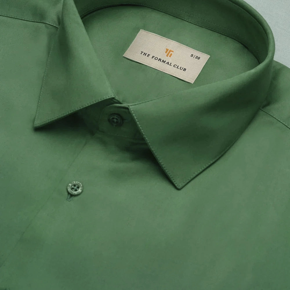 Cambridge Giza Cotton Shirt In Grass Green