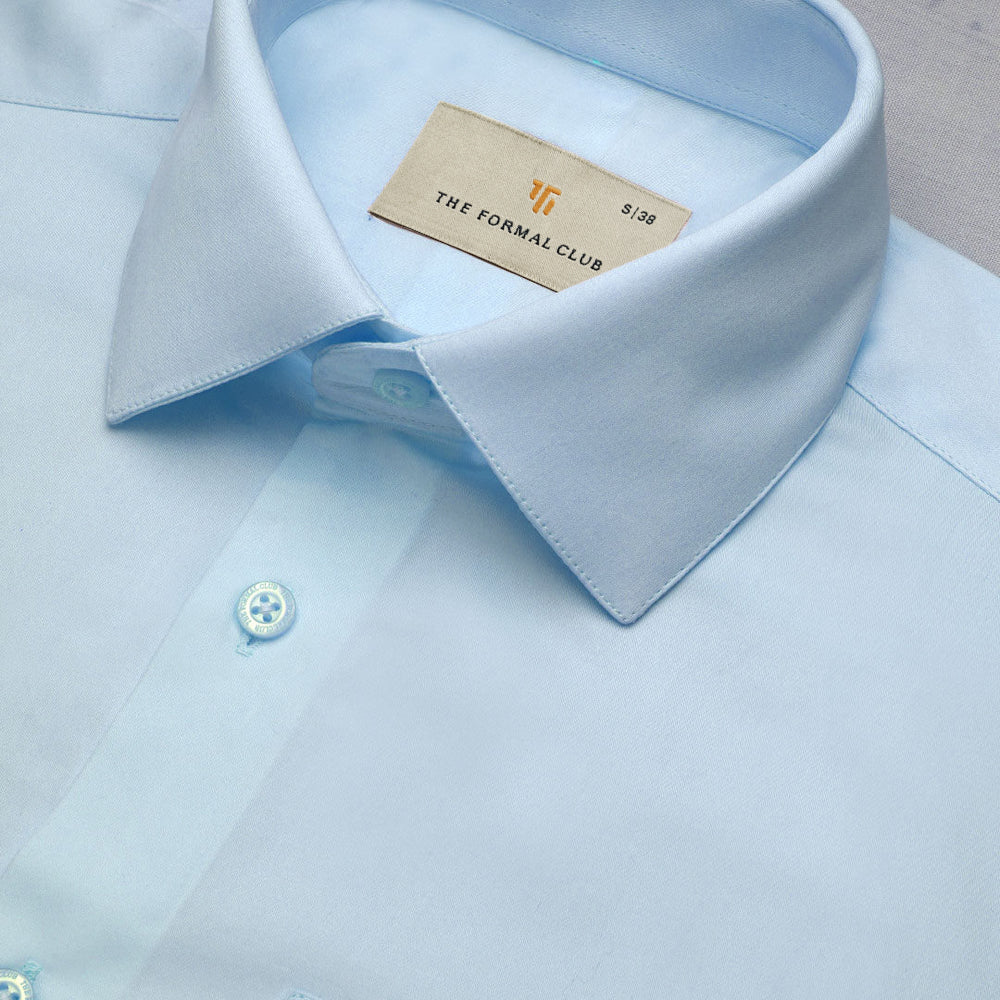 Cambridge Giza Cotton Shirt In Ice Blue