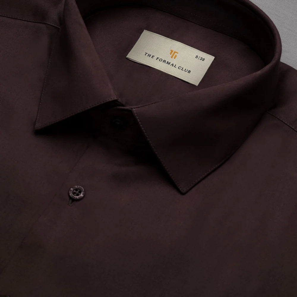 Cambridge Giza Cotton Shirt In Coffee