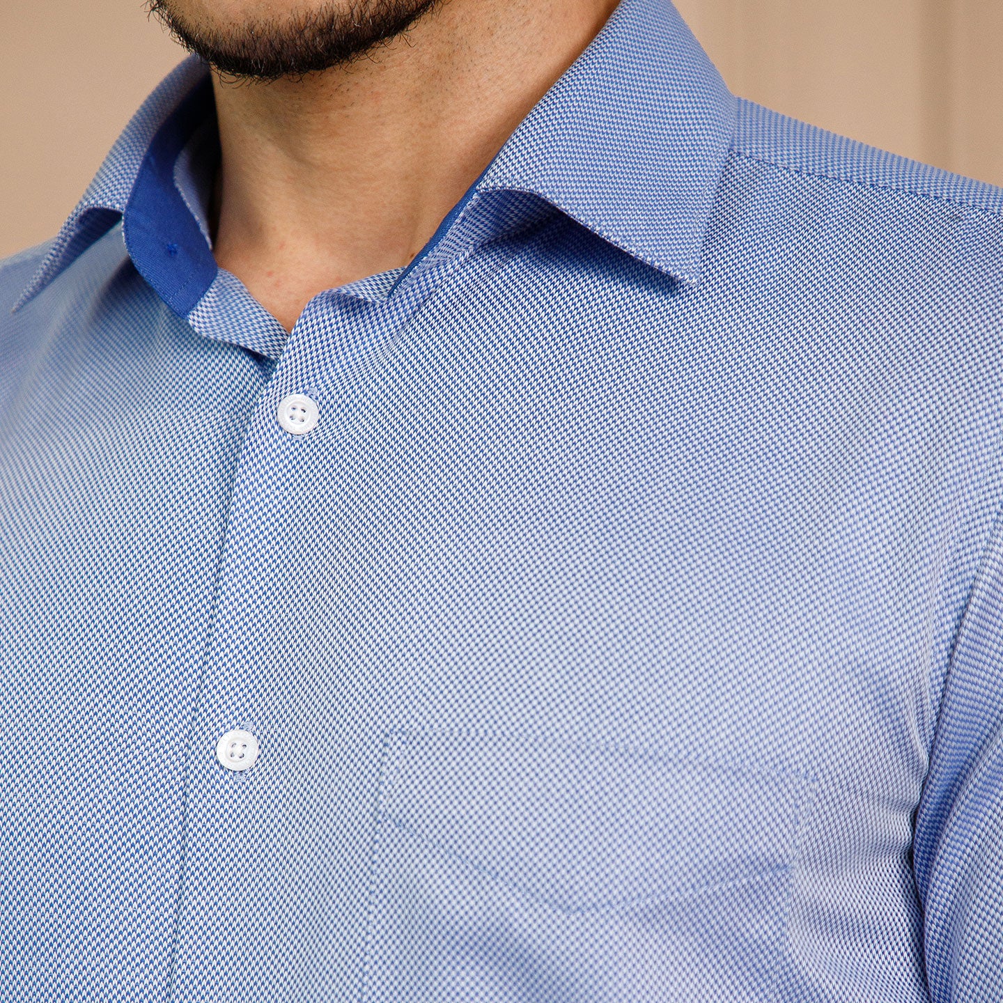 Shepherd Houndstooth Shirt In Arctic Blue