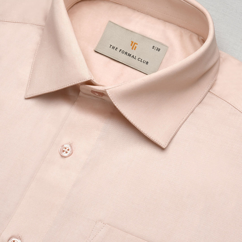 Cambridge Giza Cotton Shirt In Peach Fuzz