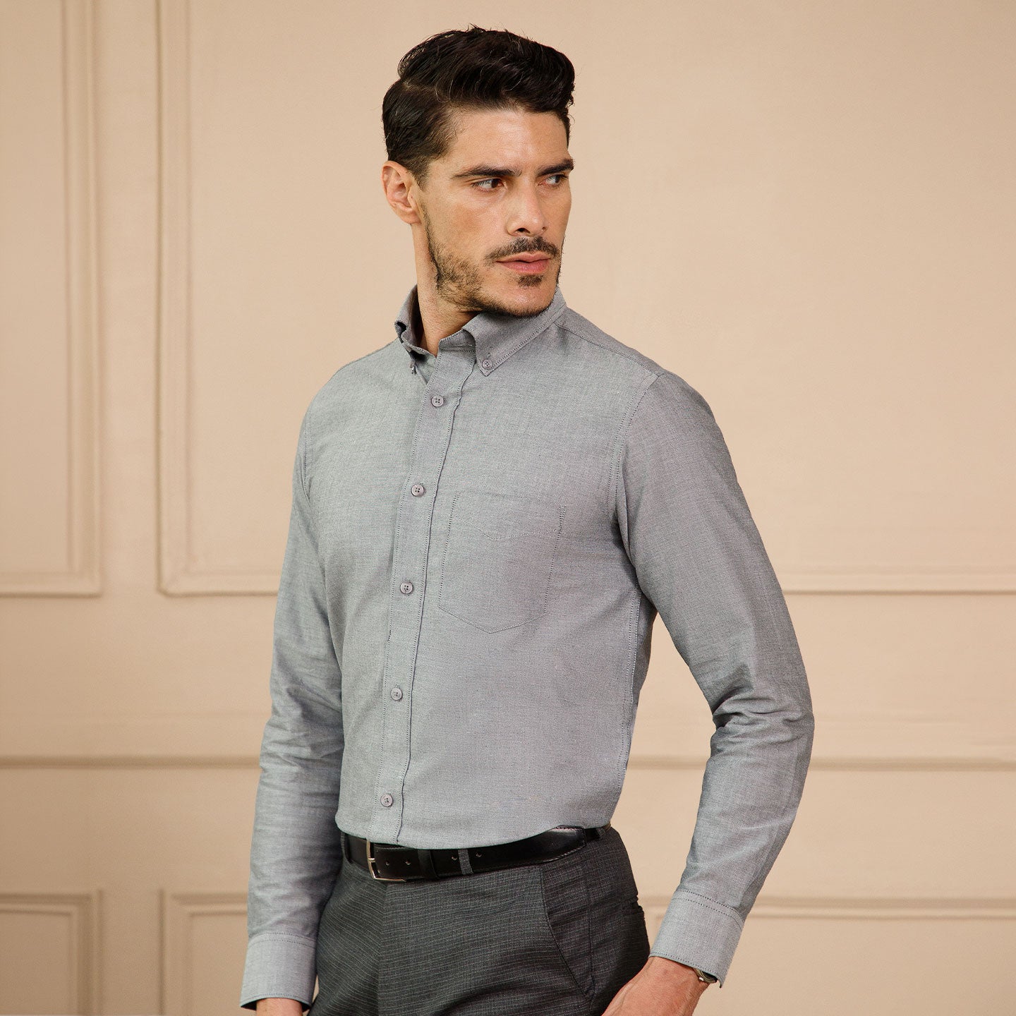 Regal Oxford Solid shirt in Ash Grey