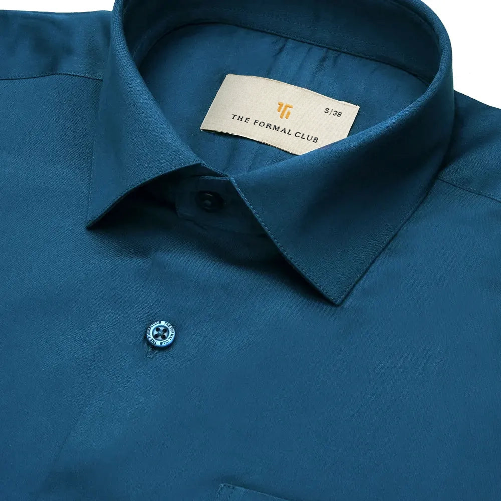 French Cuff Giza Cotton Shirt In Slate Blue