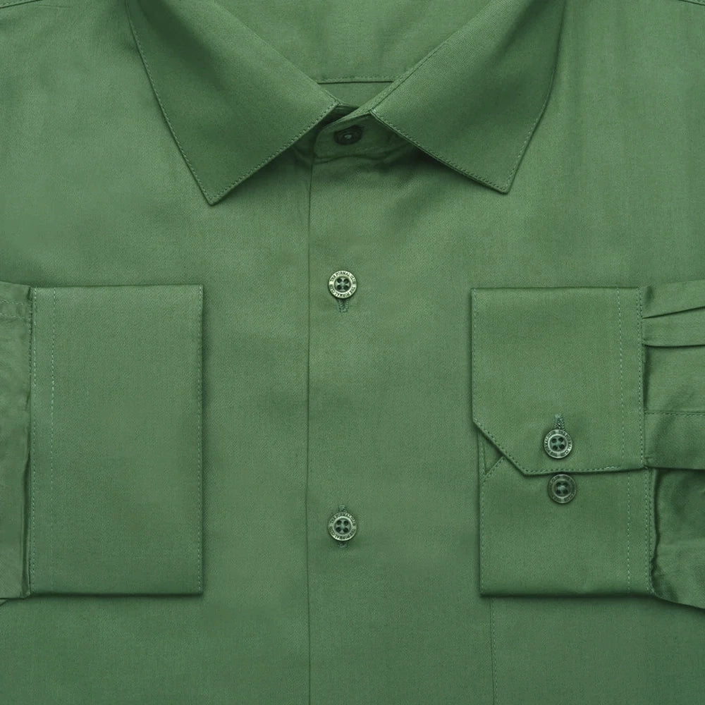 Cambridge Giza Cotton Shirt In Grass Green