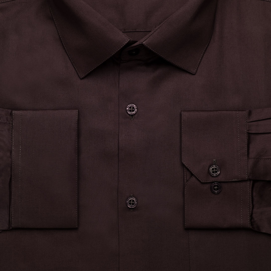 Cambridge Giza Cotton Shirt In Coffee