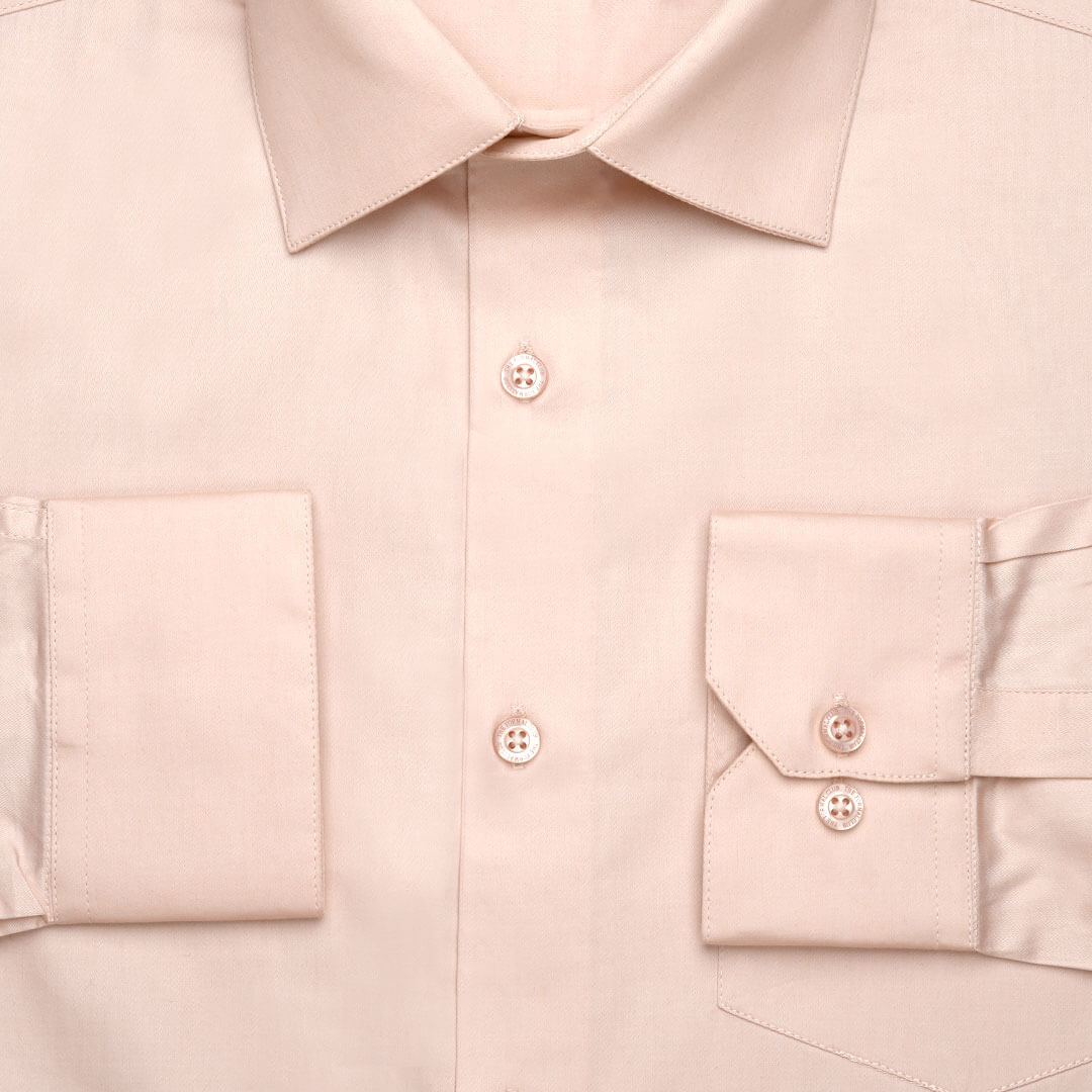 Cambridge Giza Cotton Shirt In Peach Fuzz