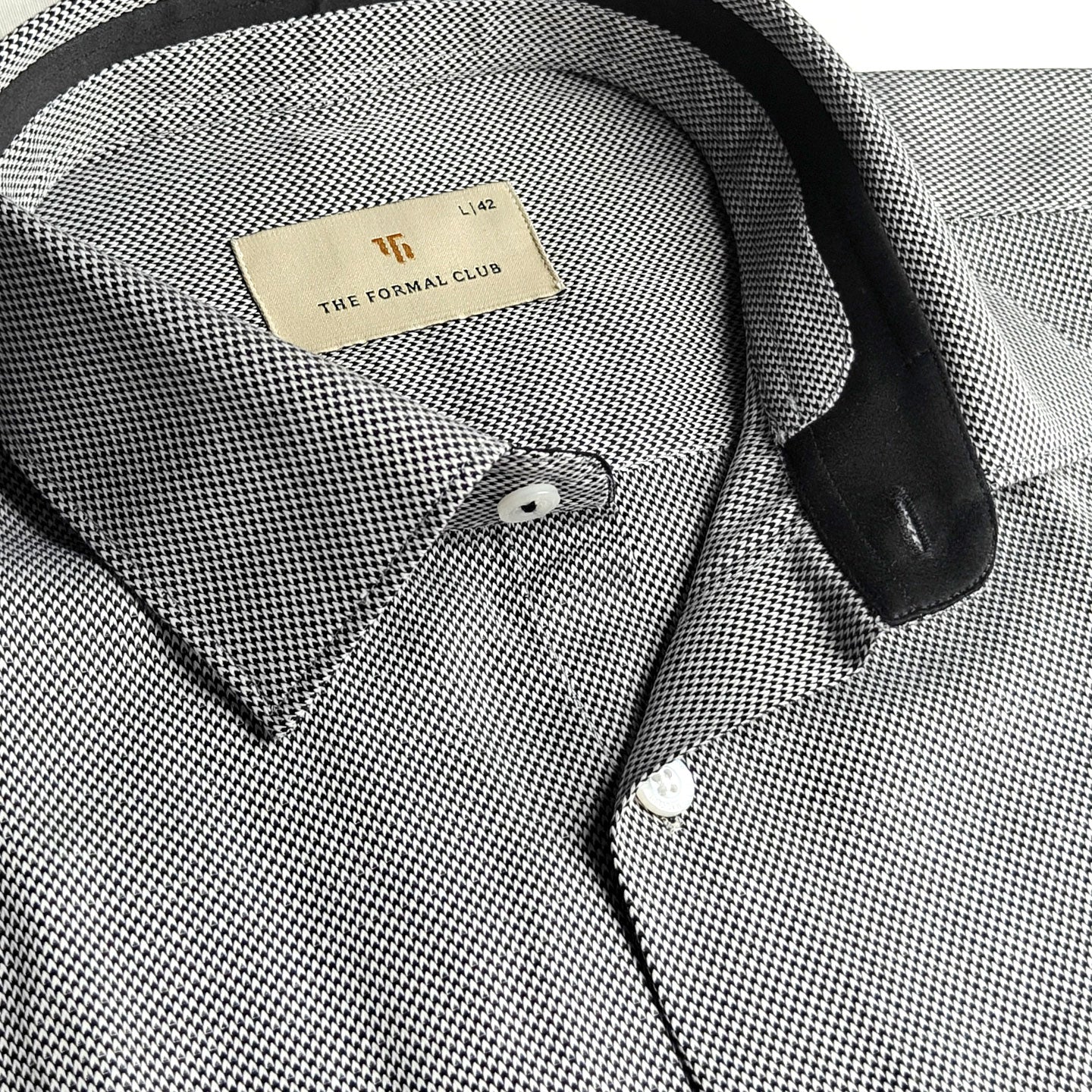 Shepherd Houndstooth Shirt In Smokey Black