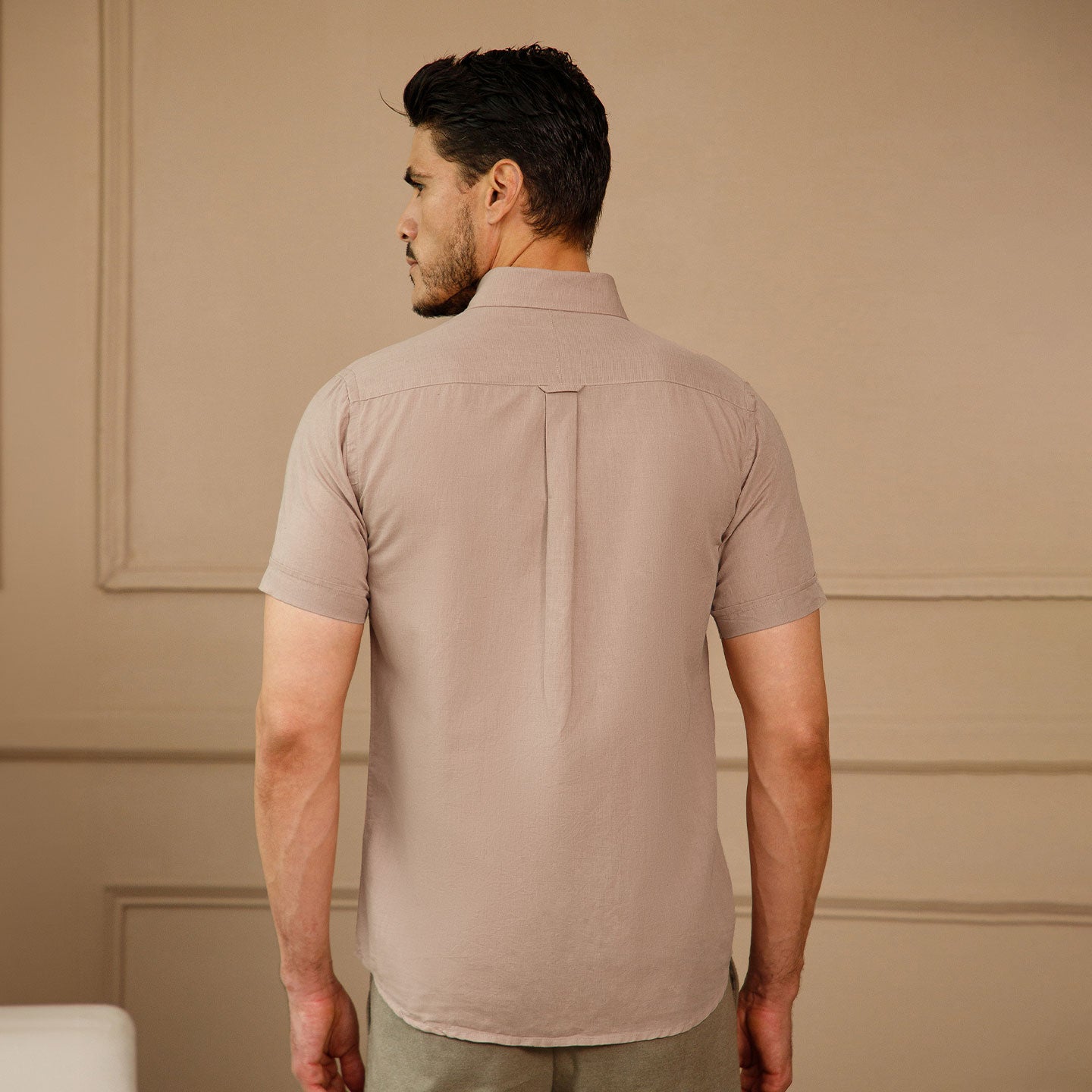 Breeze Linen Half Sleeves Shirt In Velvet Rose