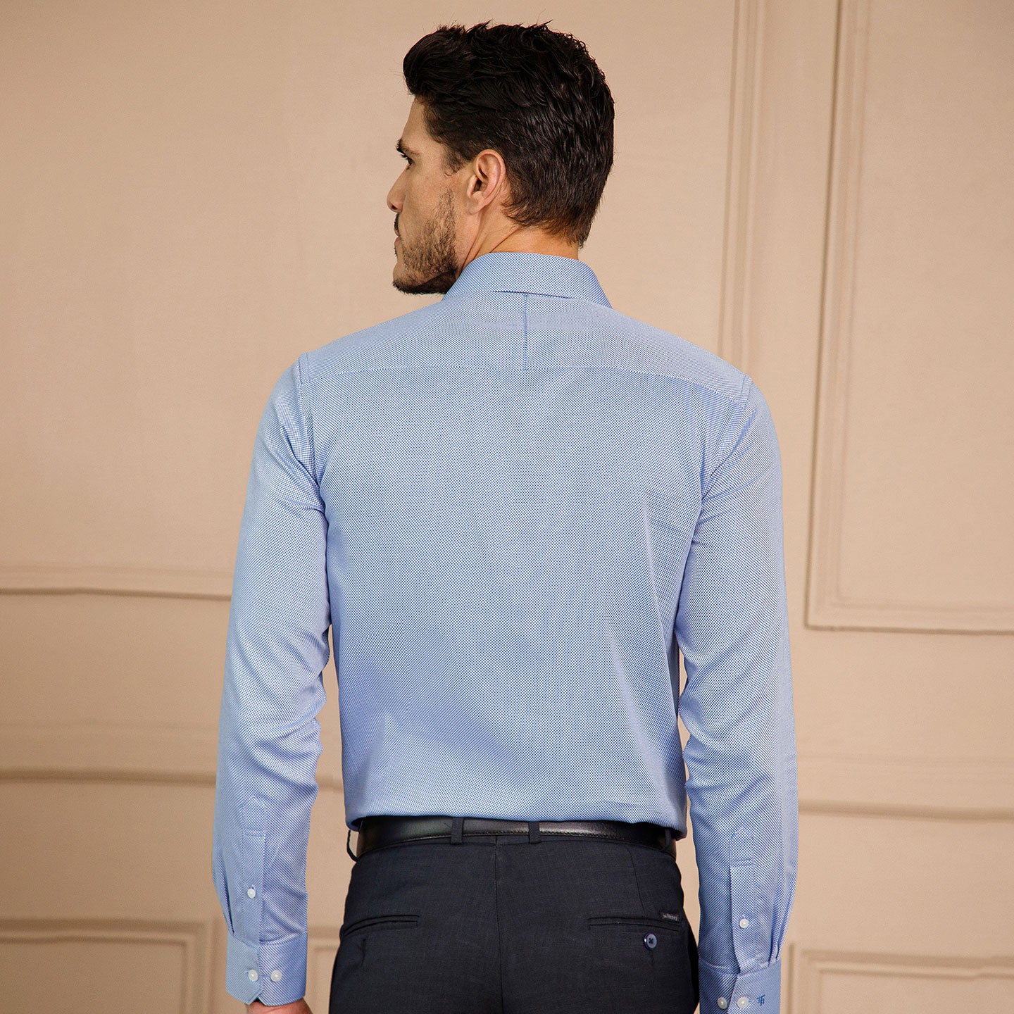 Shepherd Houndstooth Shirt In Arctic Blue