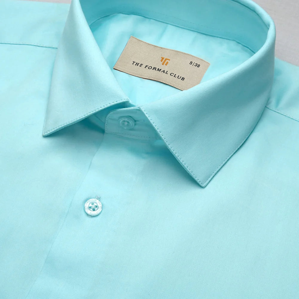 Cambridge Giza Cotton Shirt In Fresh Aqua