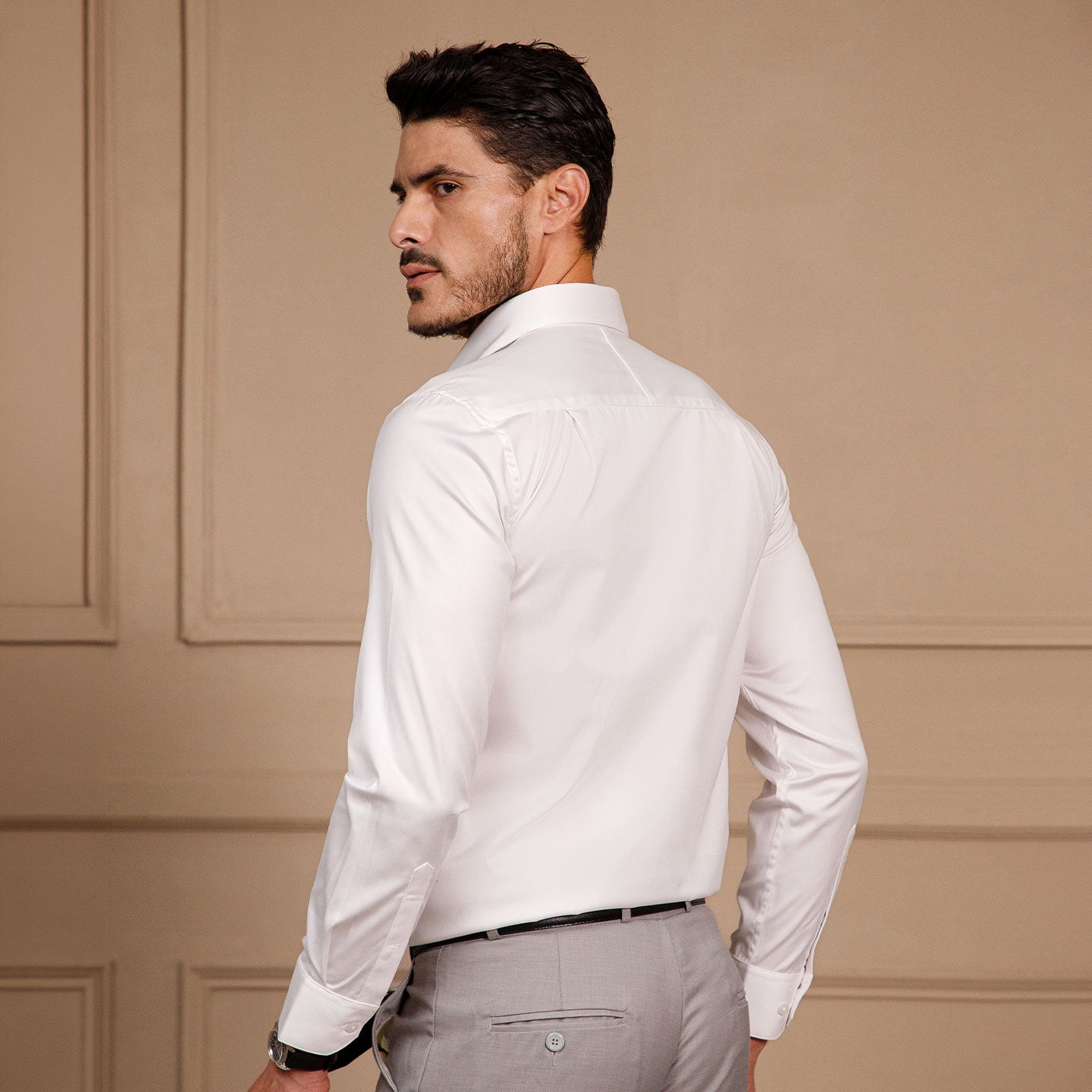 Cambridge Giza Cotton Shirt In Snow
