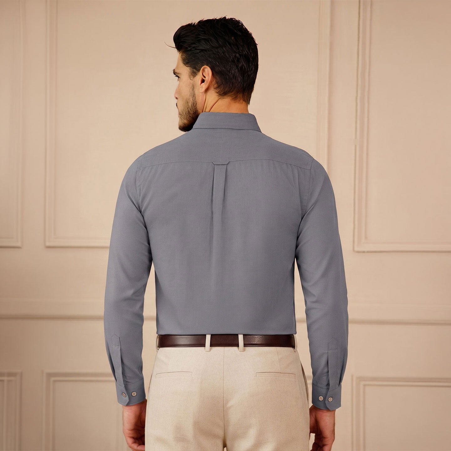 Breeze Linen Full Sleeves Shirt In Concrete Grey