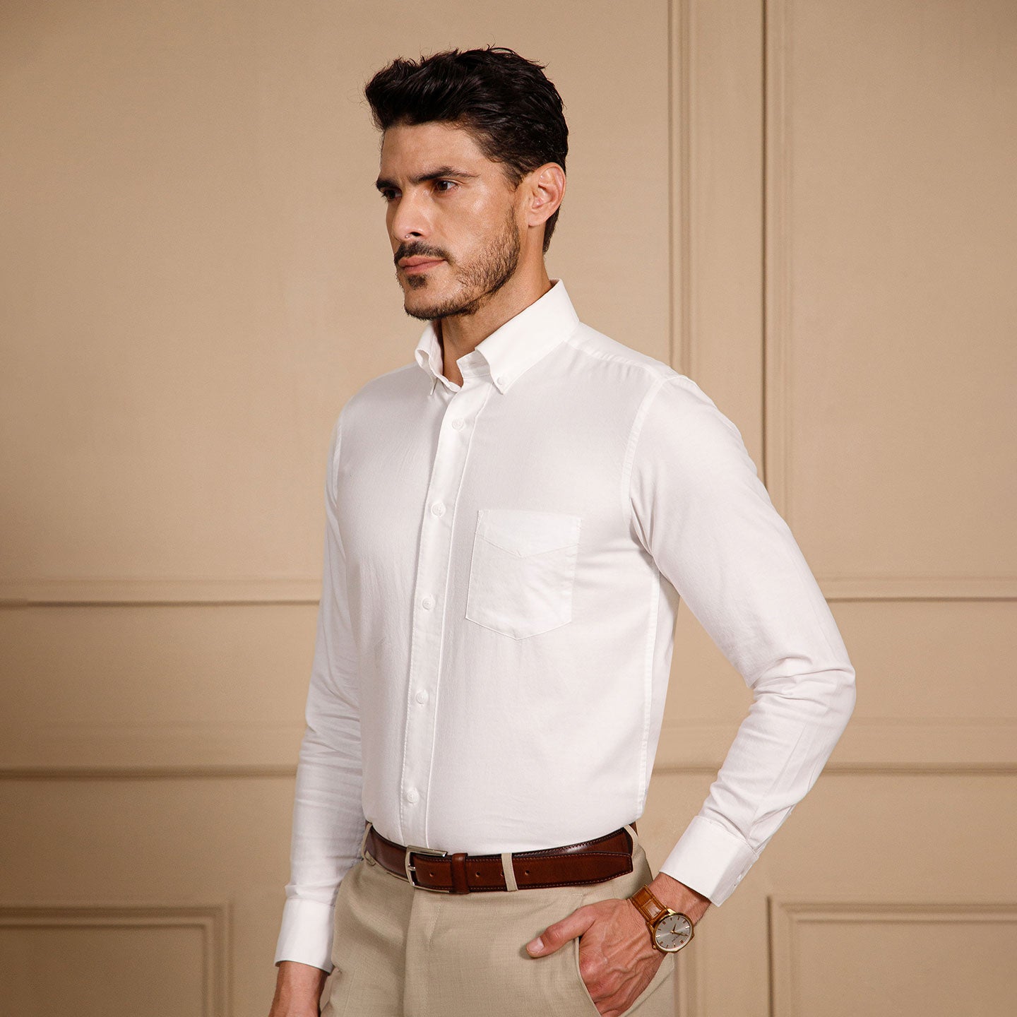 Regal Oxford Solid shirt in Cloud White