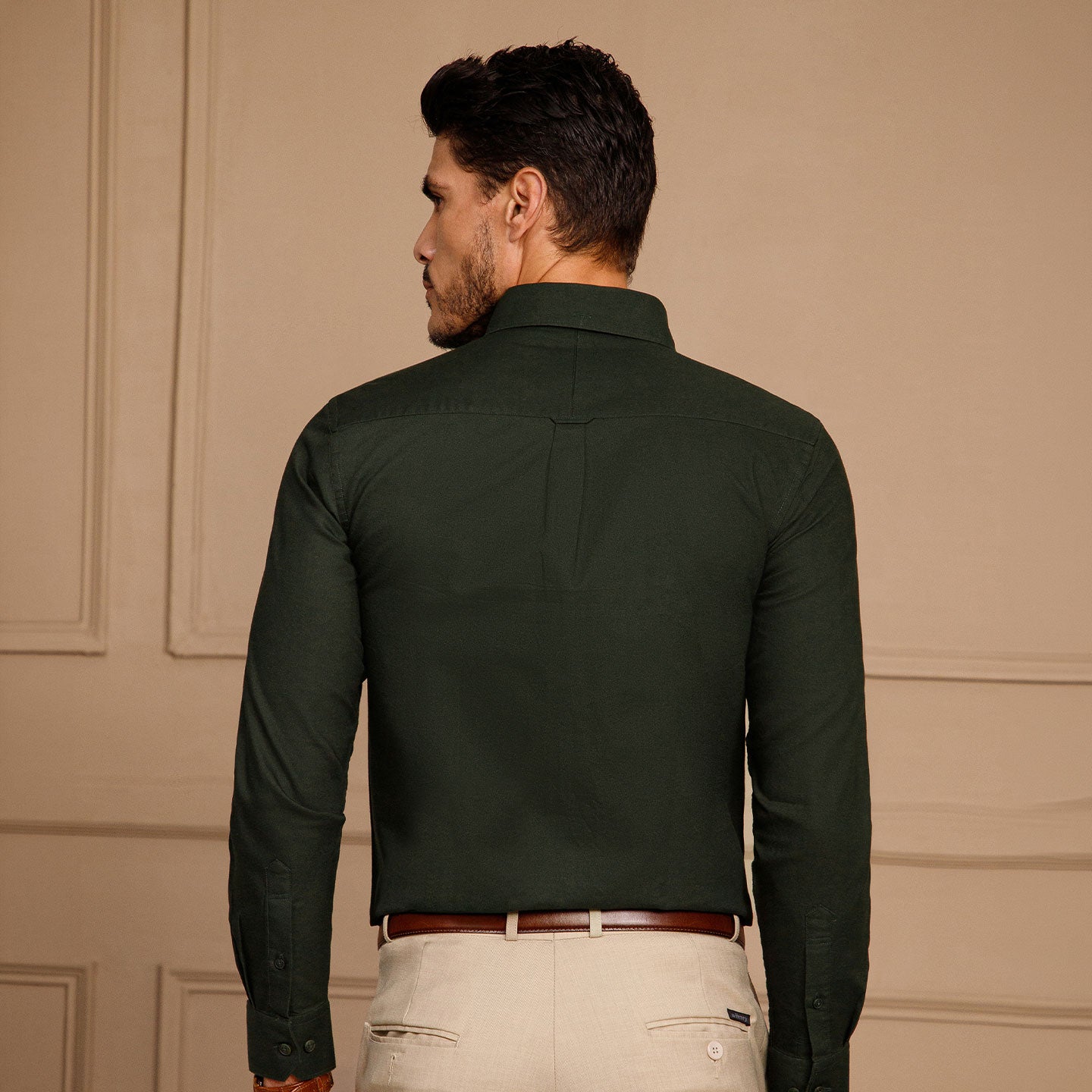 Regal Oxford Solid Shirt In Deep Forest