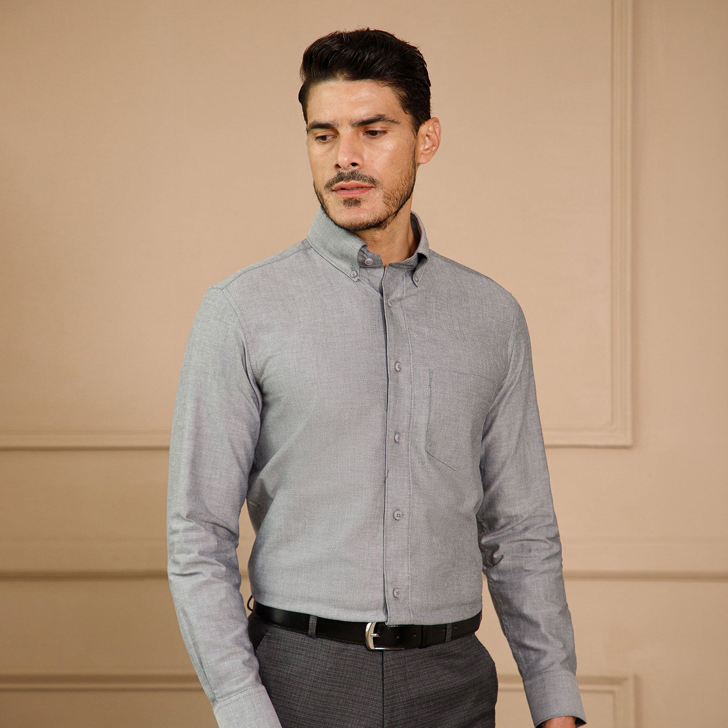 Regal Oxford Solid shirt in Ash Grey