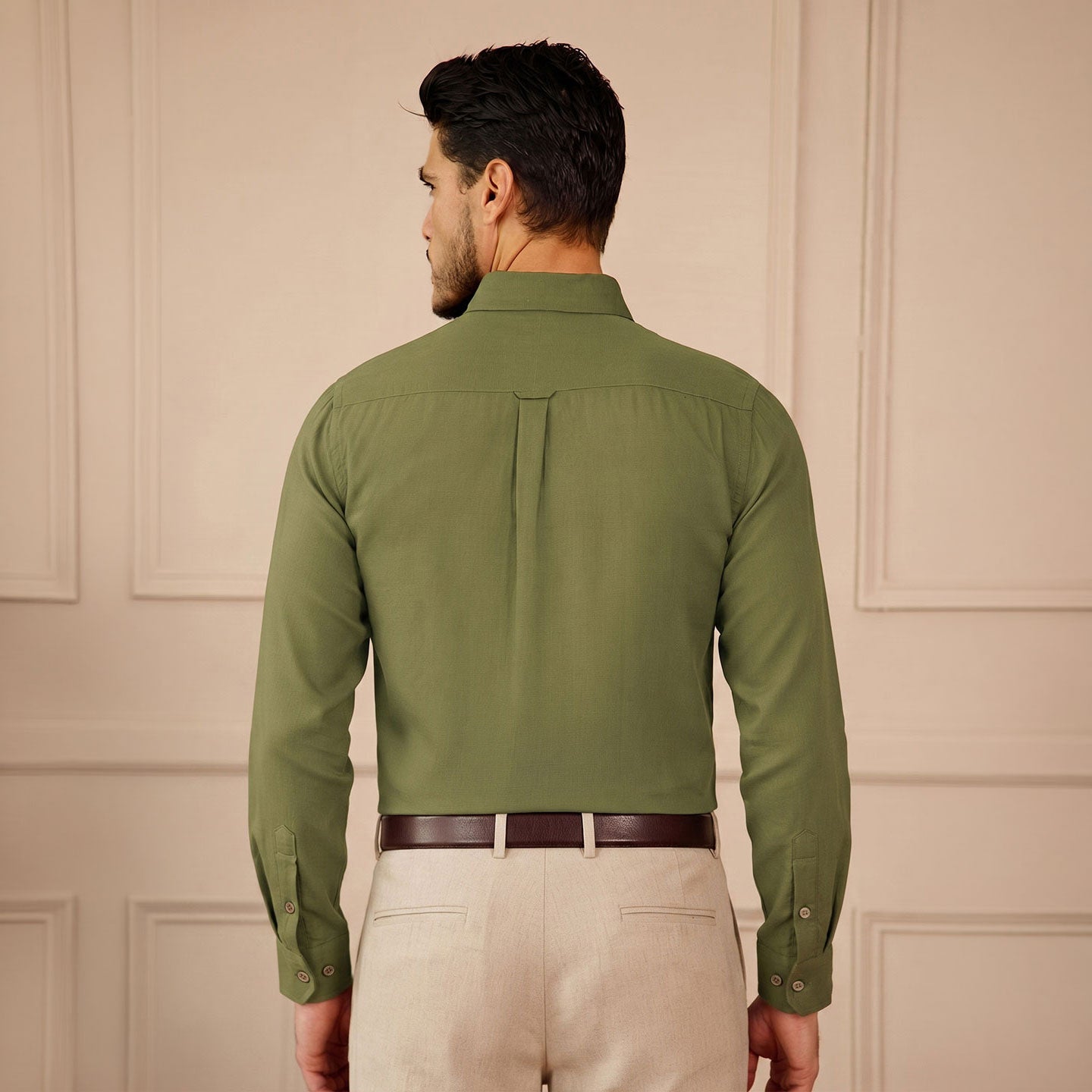 Breeze Linen Full Sleeves Shirt In Hunter Green