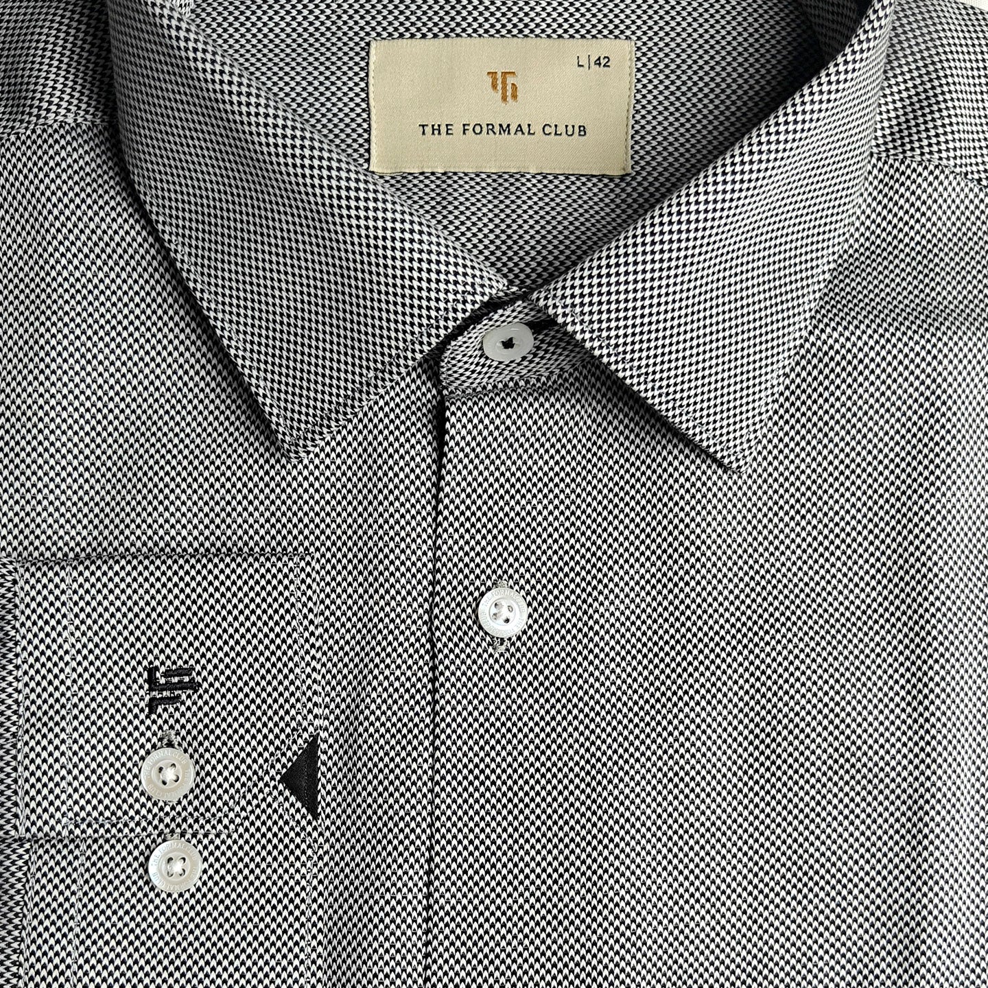Shepherd Houndstooth Shirt In Smokey Black