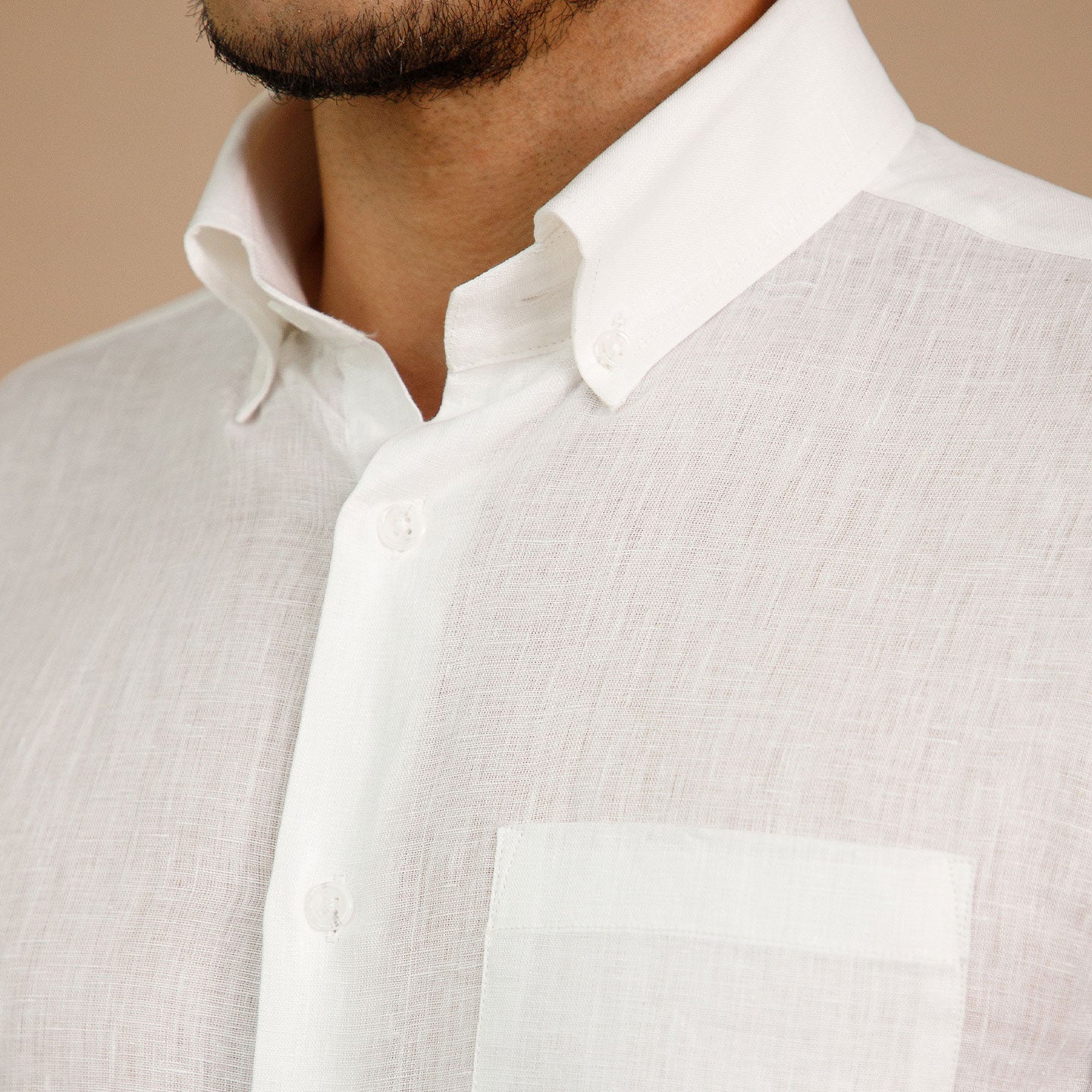 Cedar Pure Linen Full Sleeves Shirt in Snow