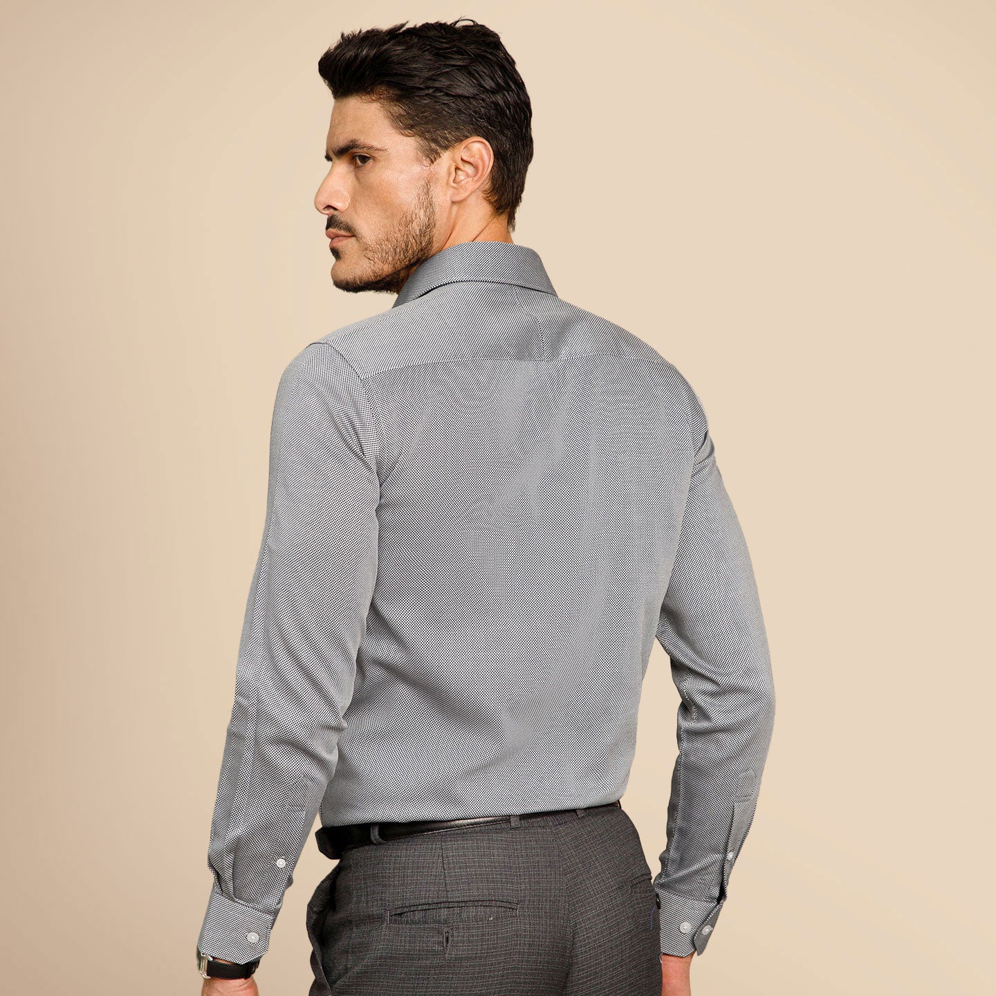 Shepherd Houndstooth Shirt In Smokey Black