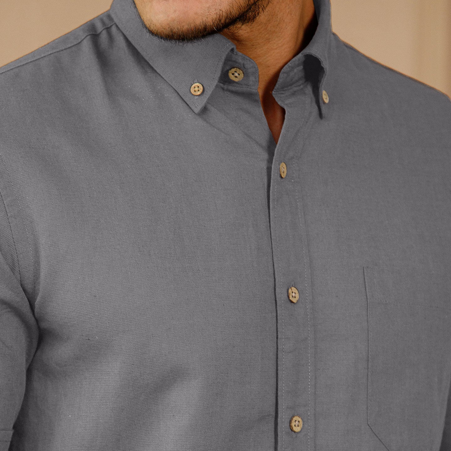 Breeze Linen Half Sleeves Shirt In Ash Grey