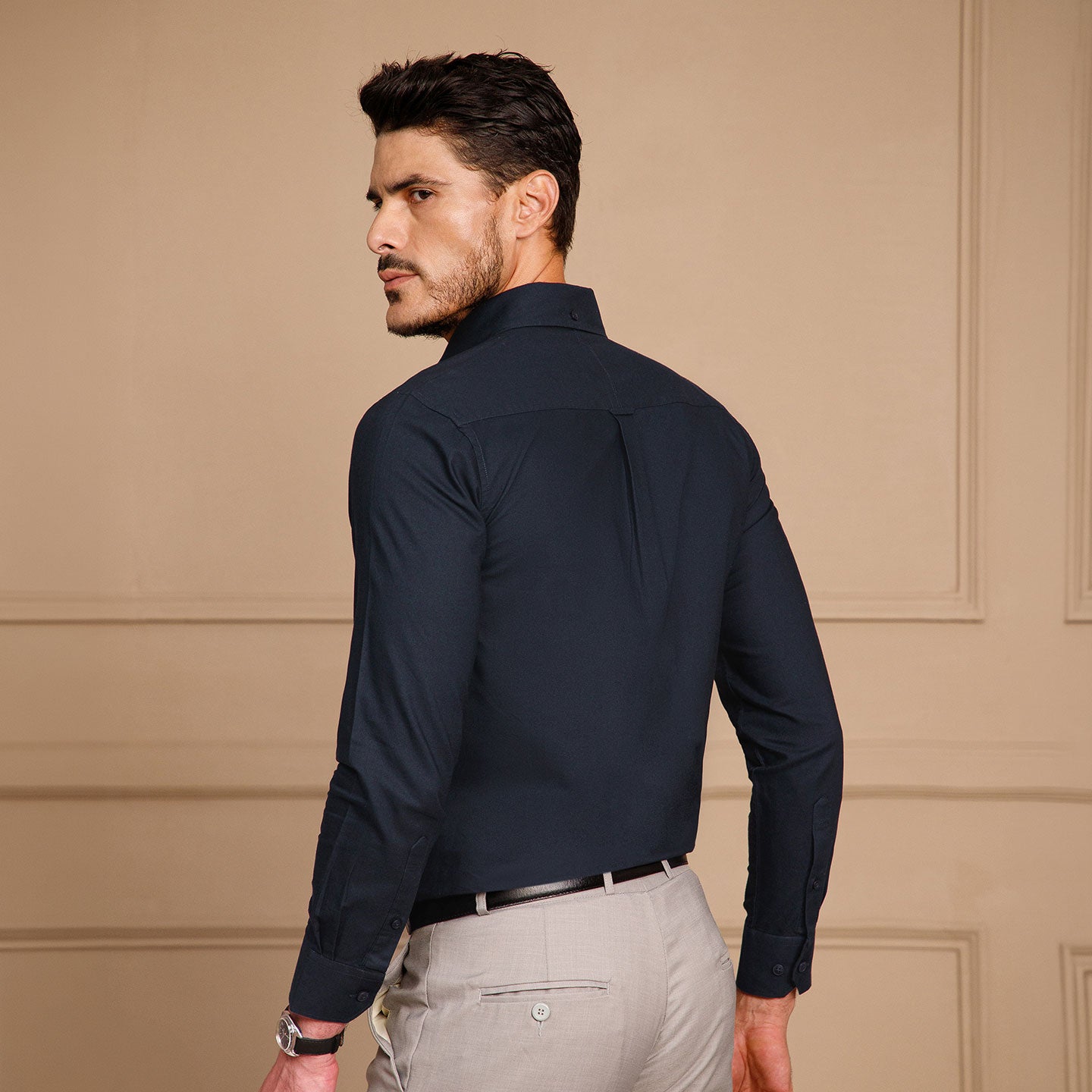 Regal Oxford Solid Shirt In French Navy