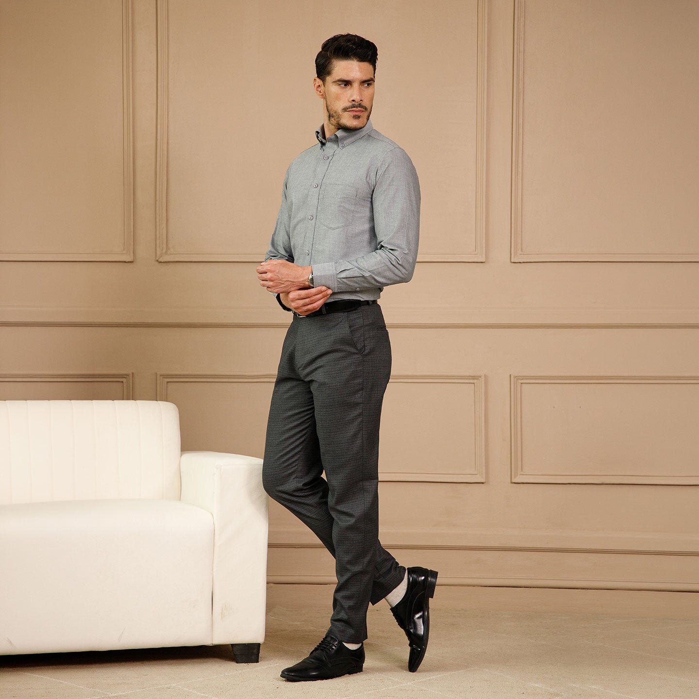Regal Oxford Solid shirt in Ash Grey
