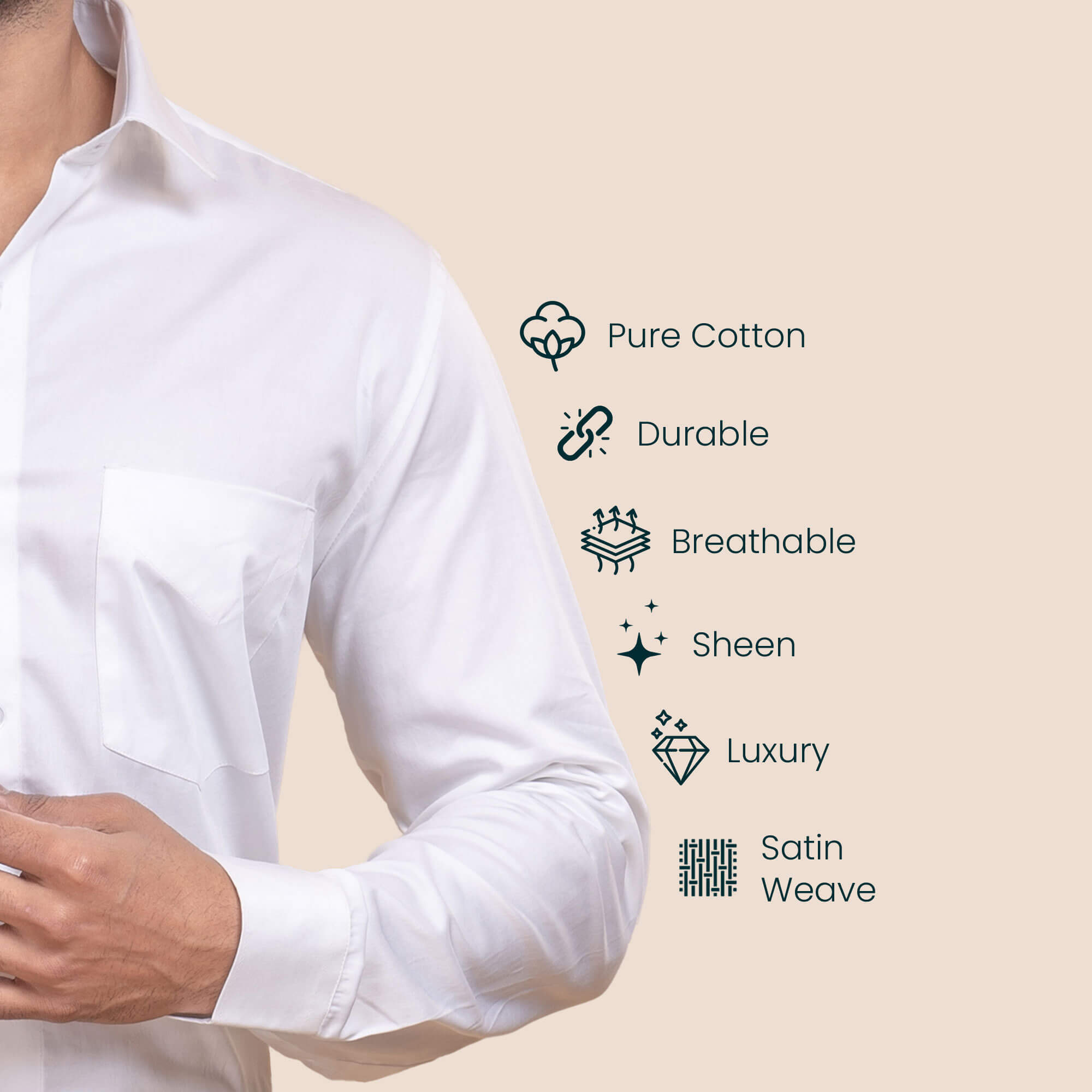 Men’s White Giza Cotton Shirt By TFC