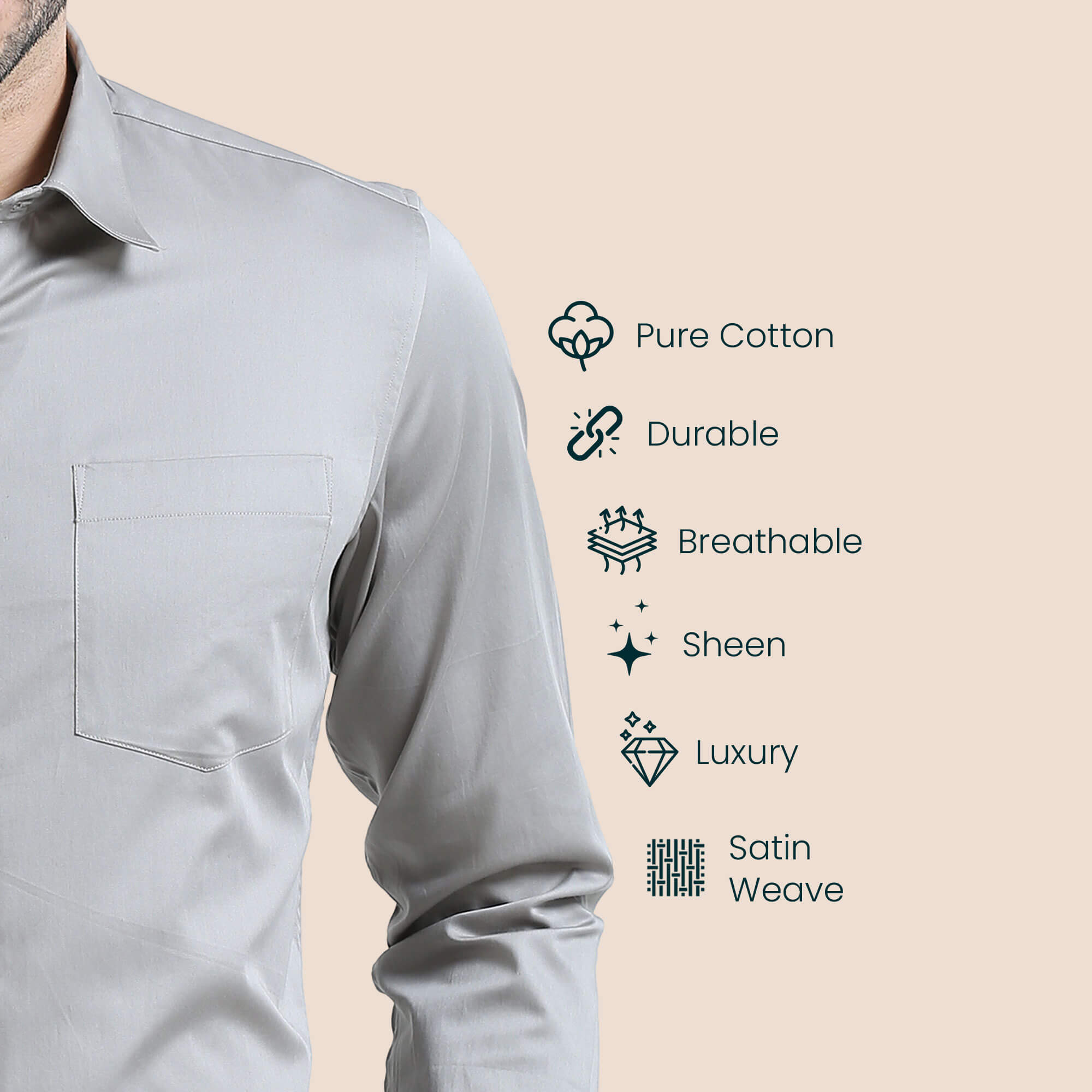 Pewter Formal Shirt for Men by TFC