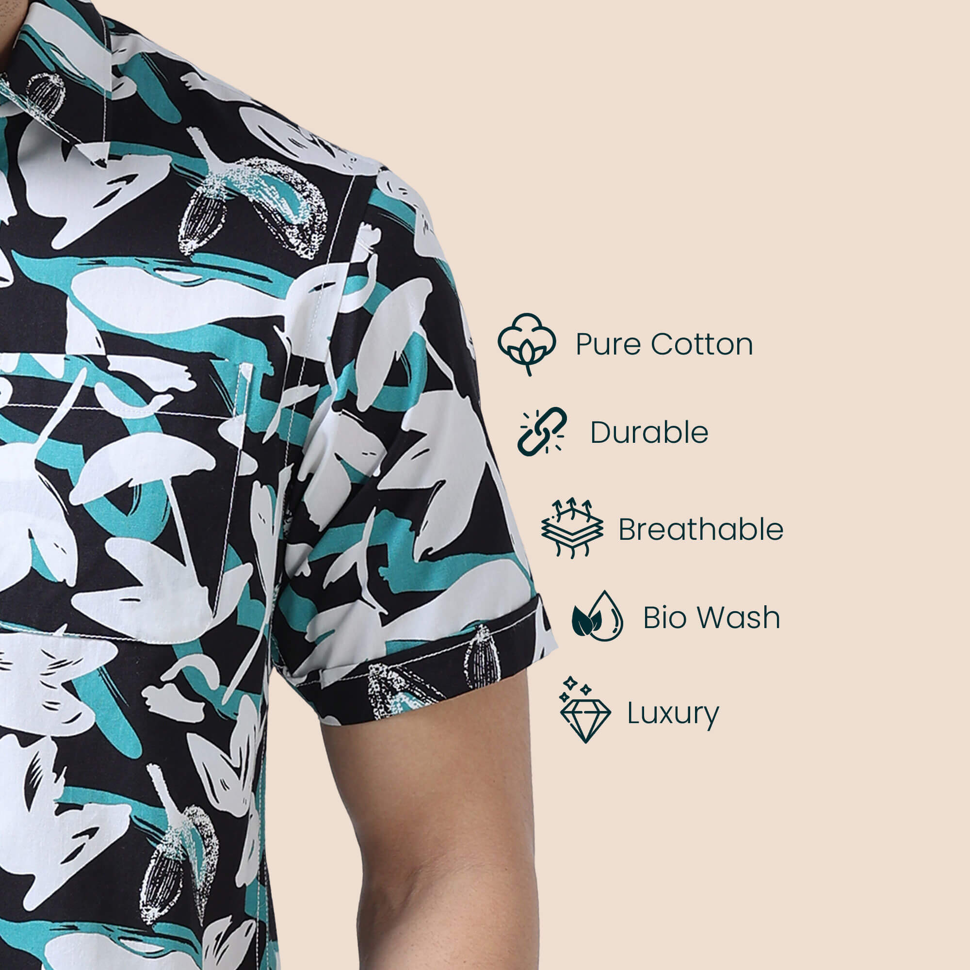 Half sleeves cotton shirt for men by TFC