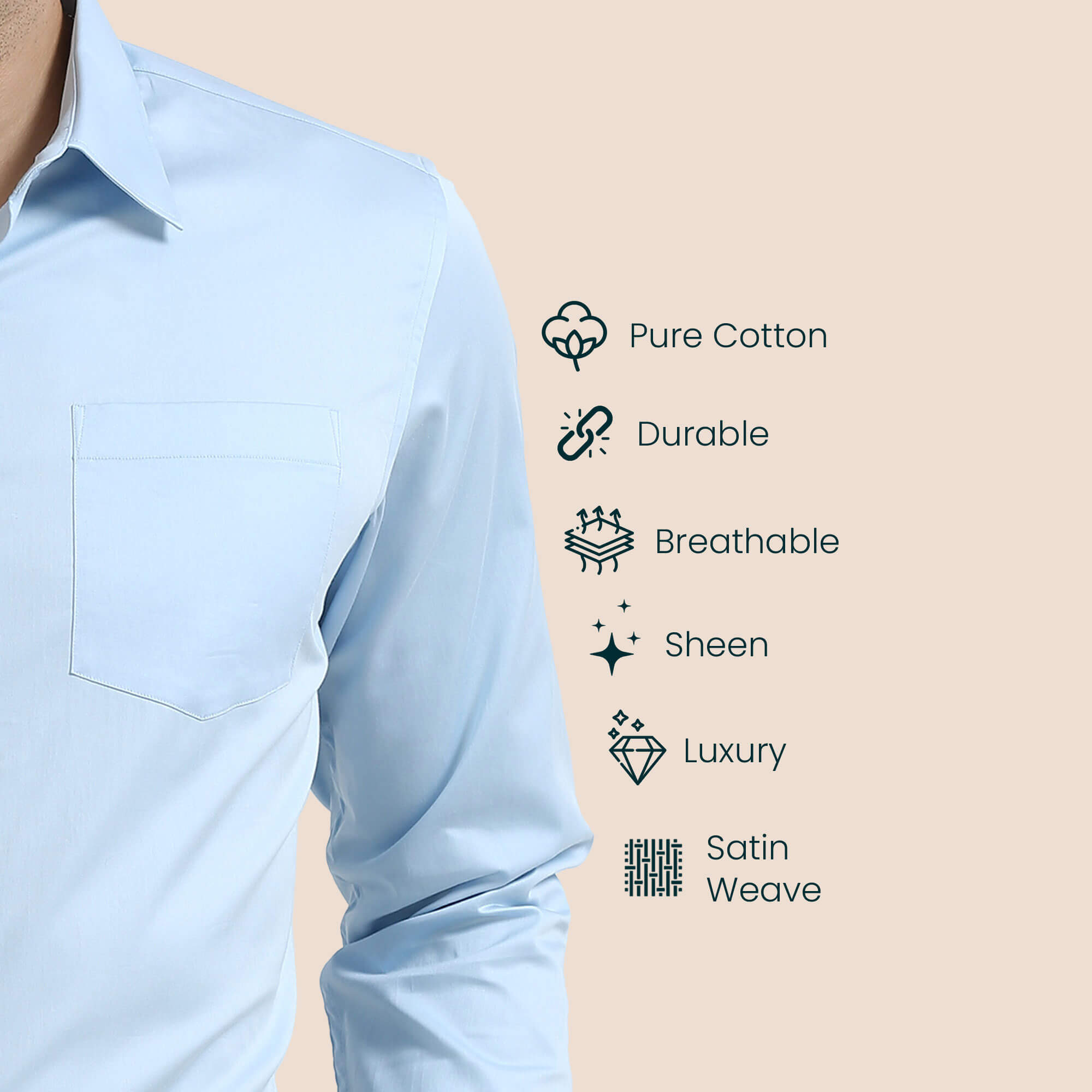 Giza cotton shirt in ice blue by TFC