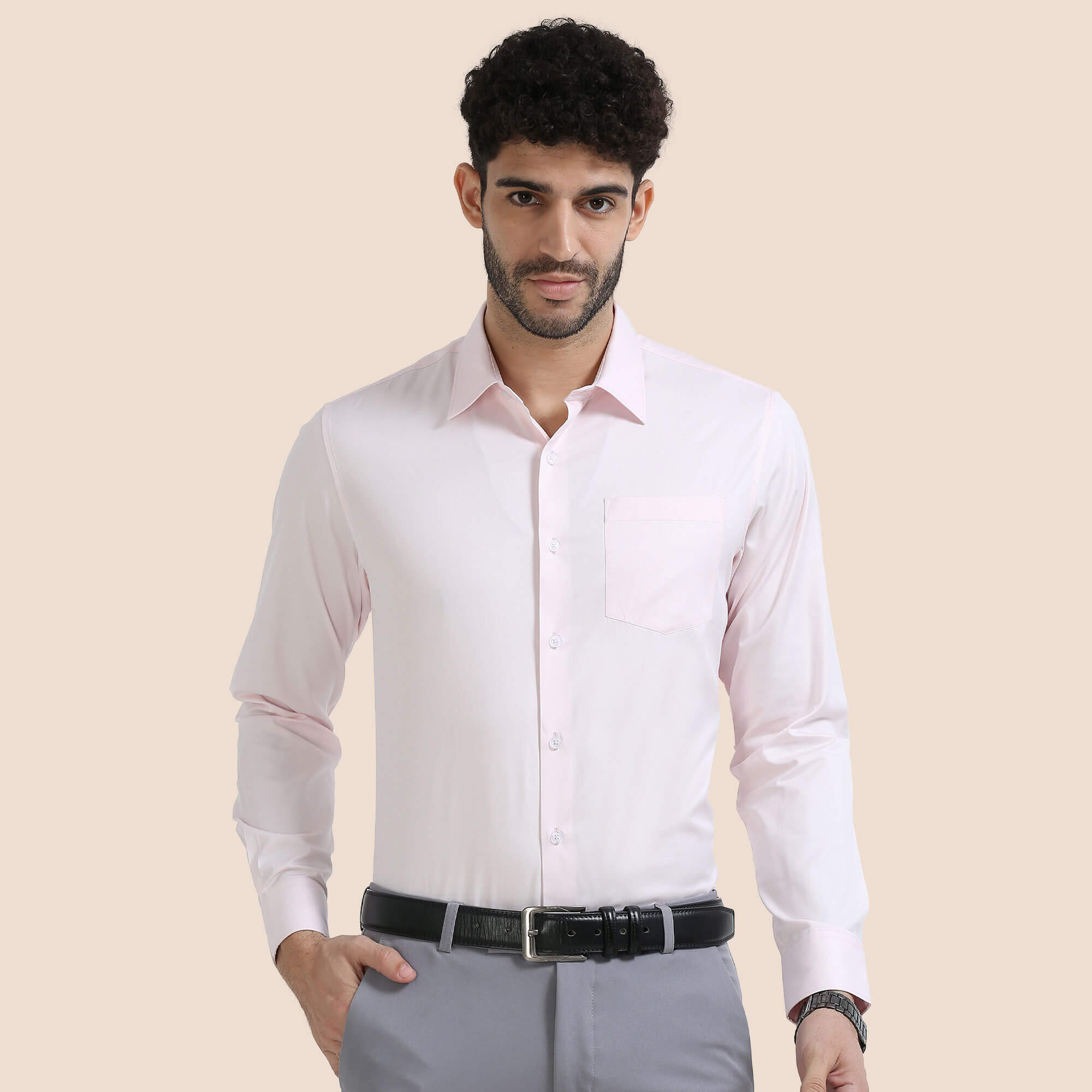 Dusty pink bamboo shirt by TFC