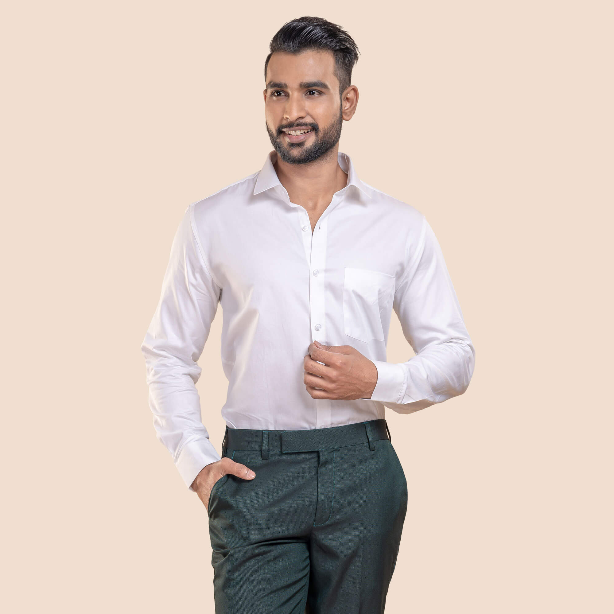 Swiss Finish Giza Cotton White Shirt For Men By TFC