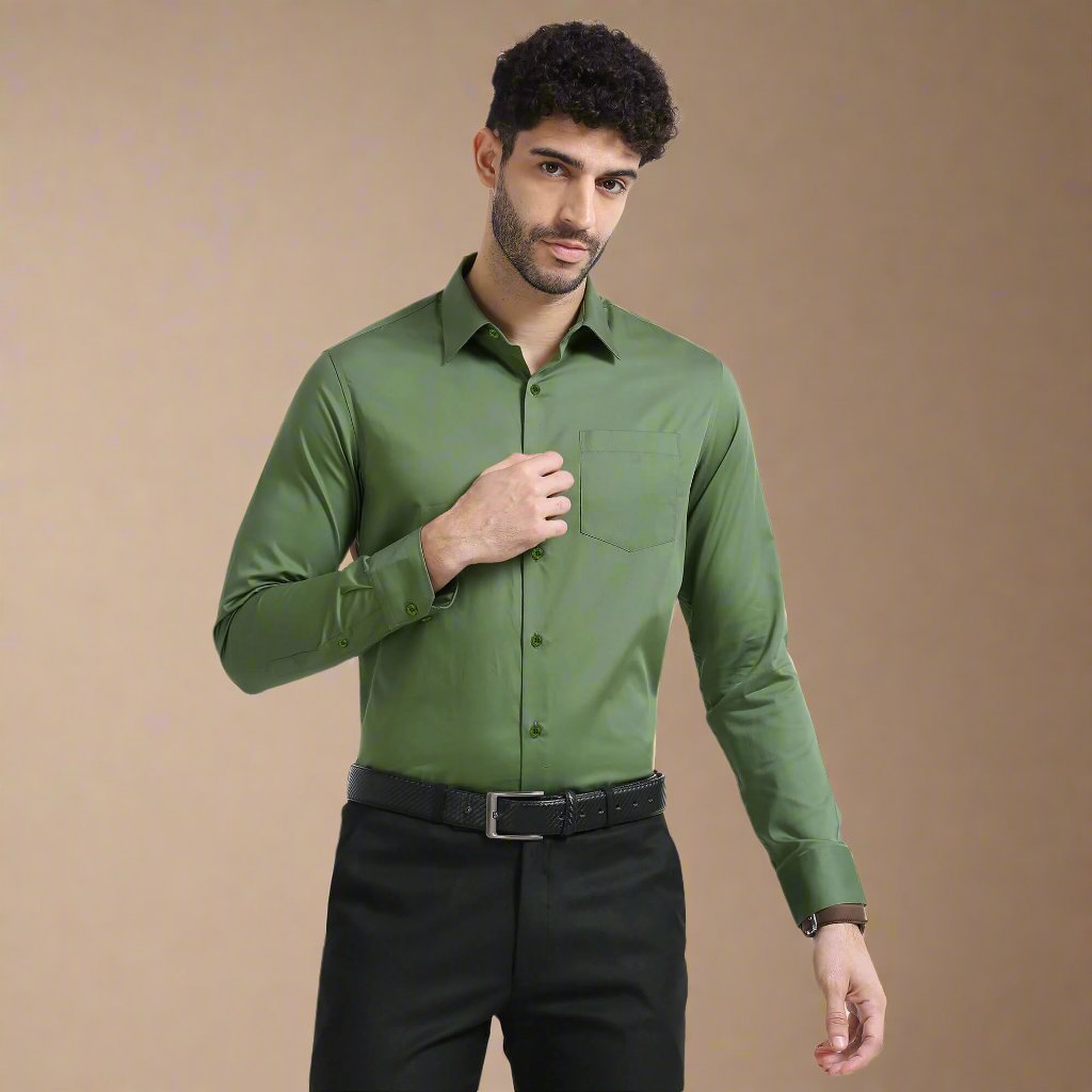 Grass green shirt on hanger by TFC