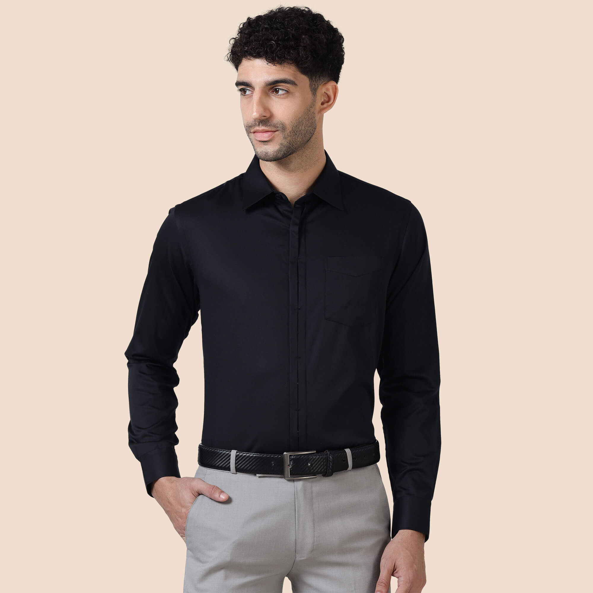 Alfred black formal shirt by TFC
