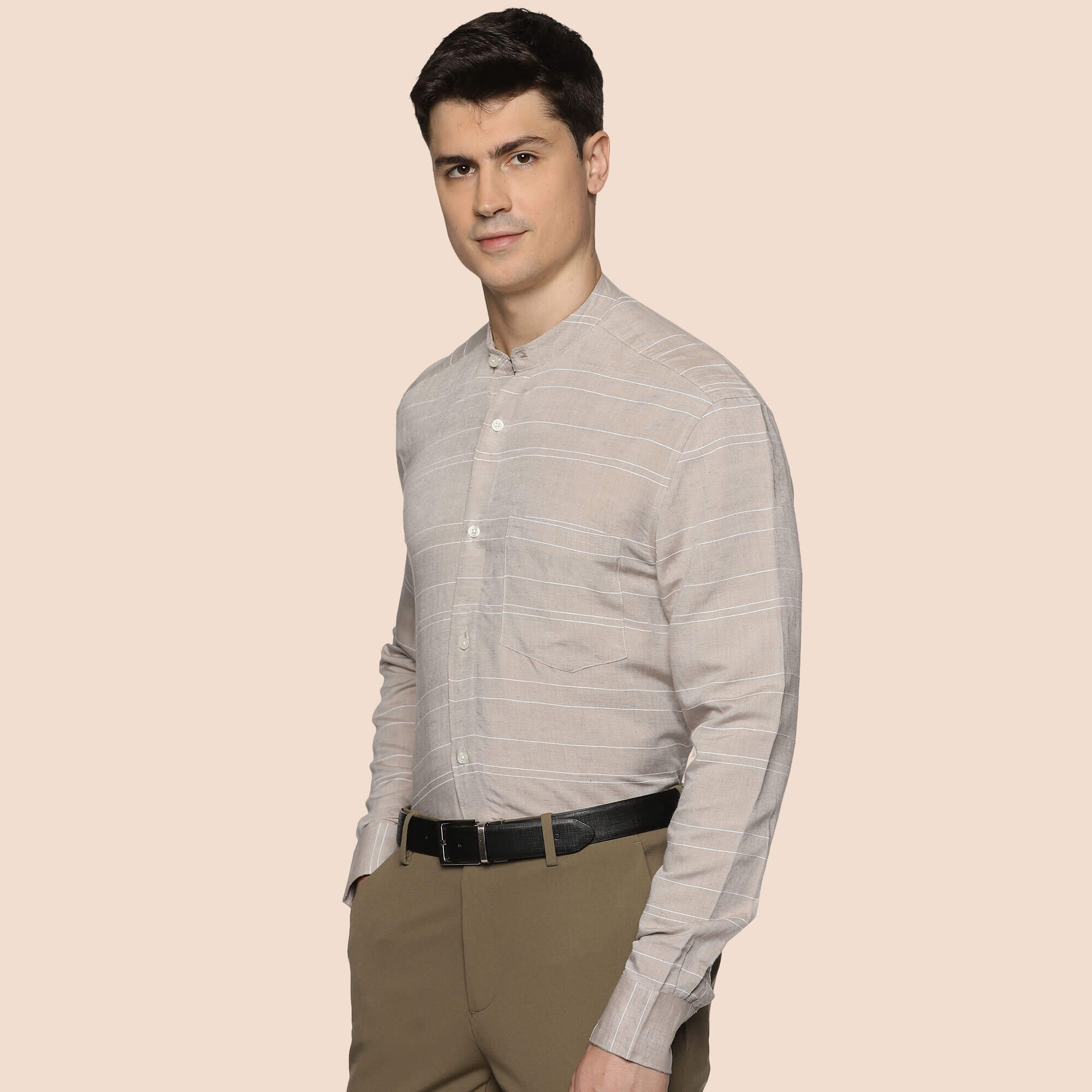 Stylish Grey Office Shirt For Men By TFC