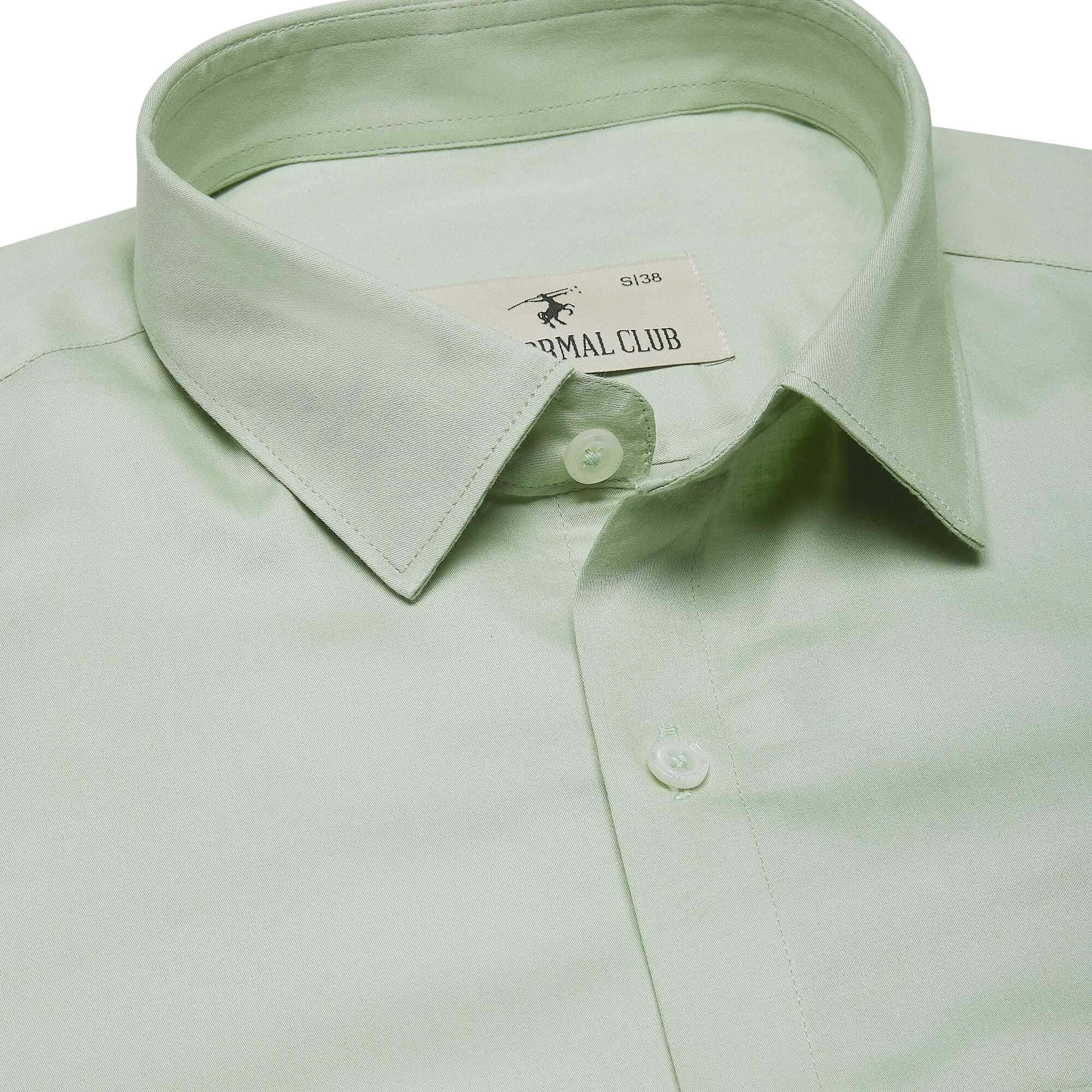 Swiss Finish Giza Cotton Shirt In Light Green - The Formal Club