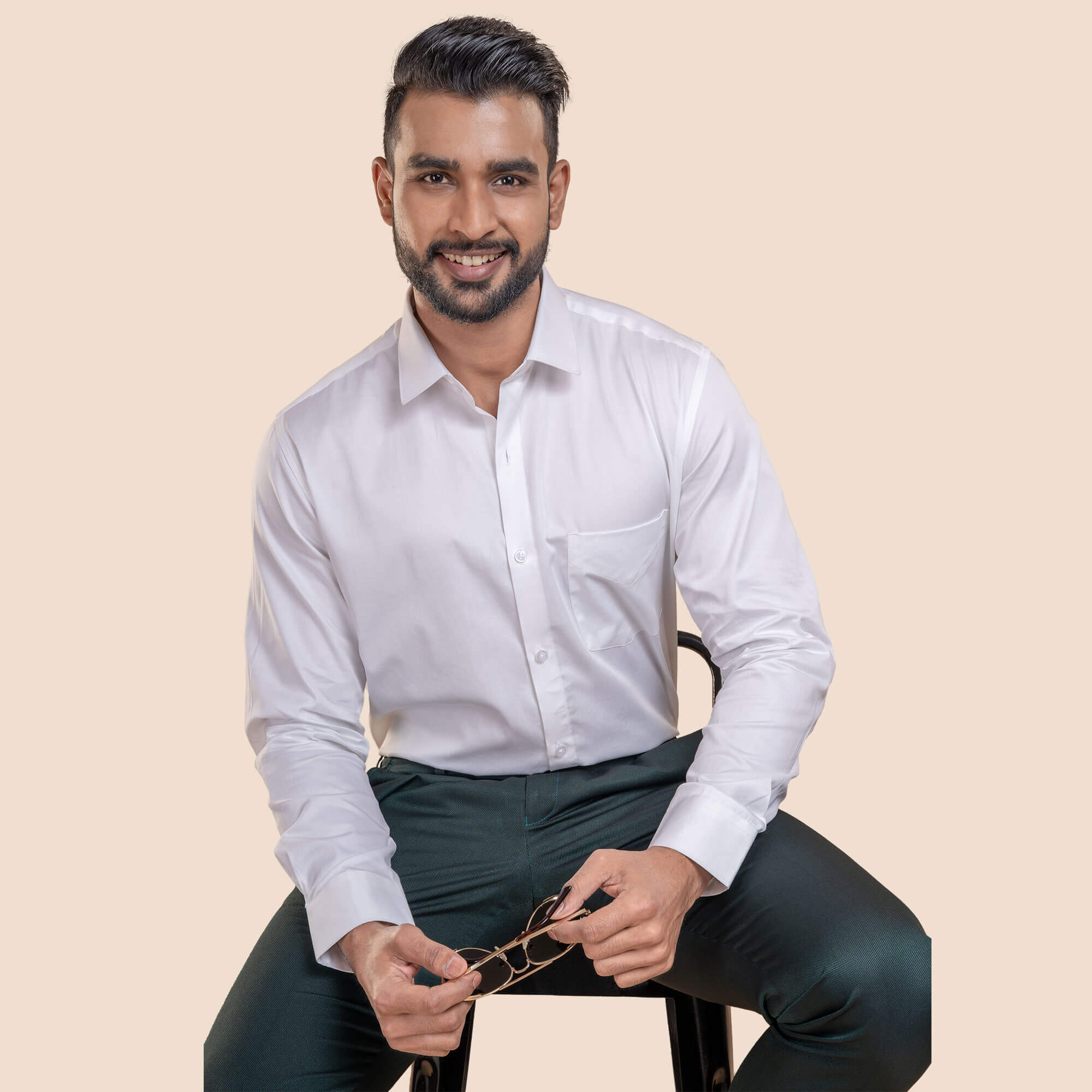Luxury White Cotton Shirt Regular Fit By TFC