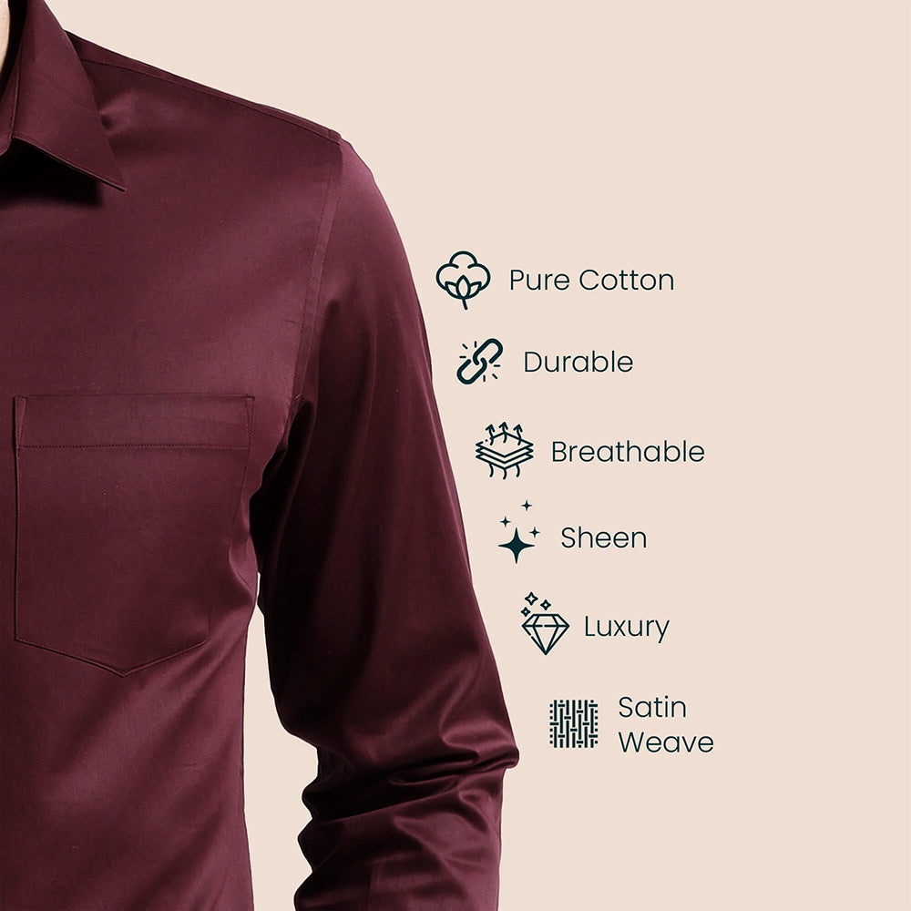 Cambridge Giza Cotton Shirt In Wineberry