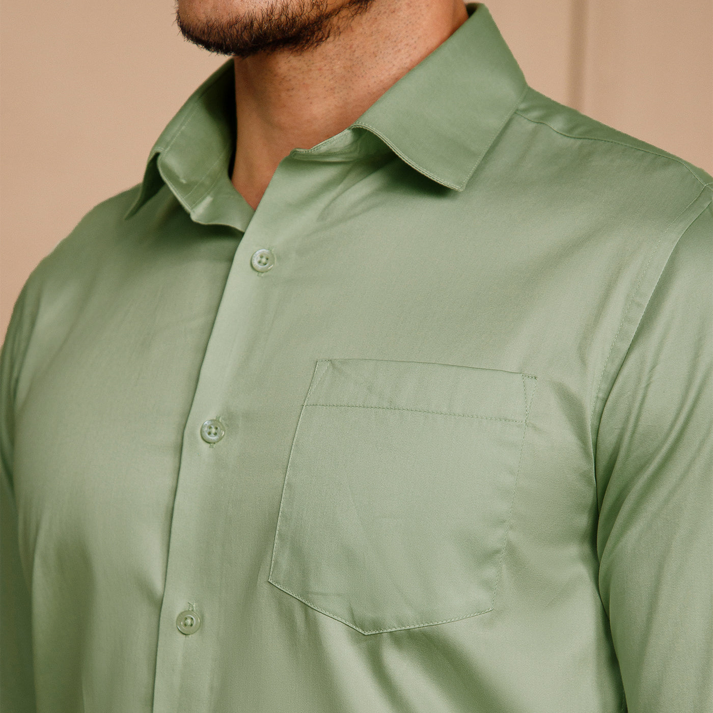 Cambridge Giza Cotton Shirt In Moss Green