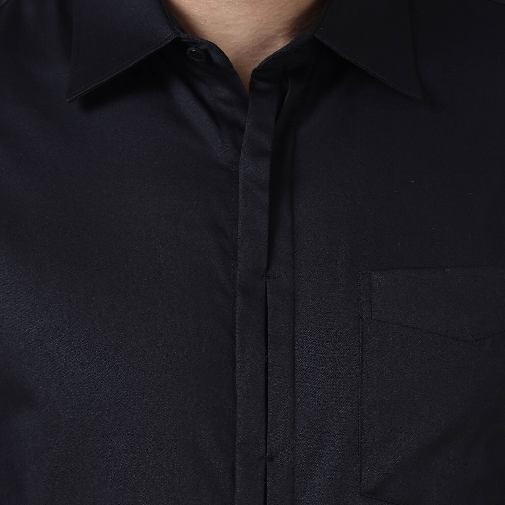 Alfred black shirt cuff and sleeve detail by TFC