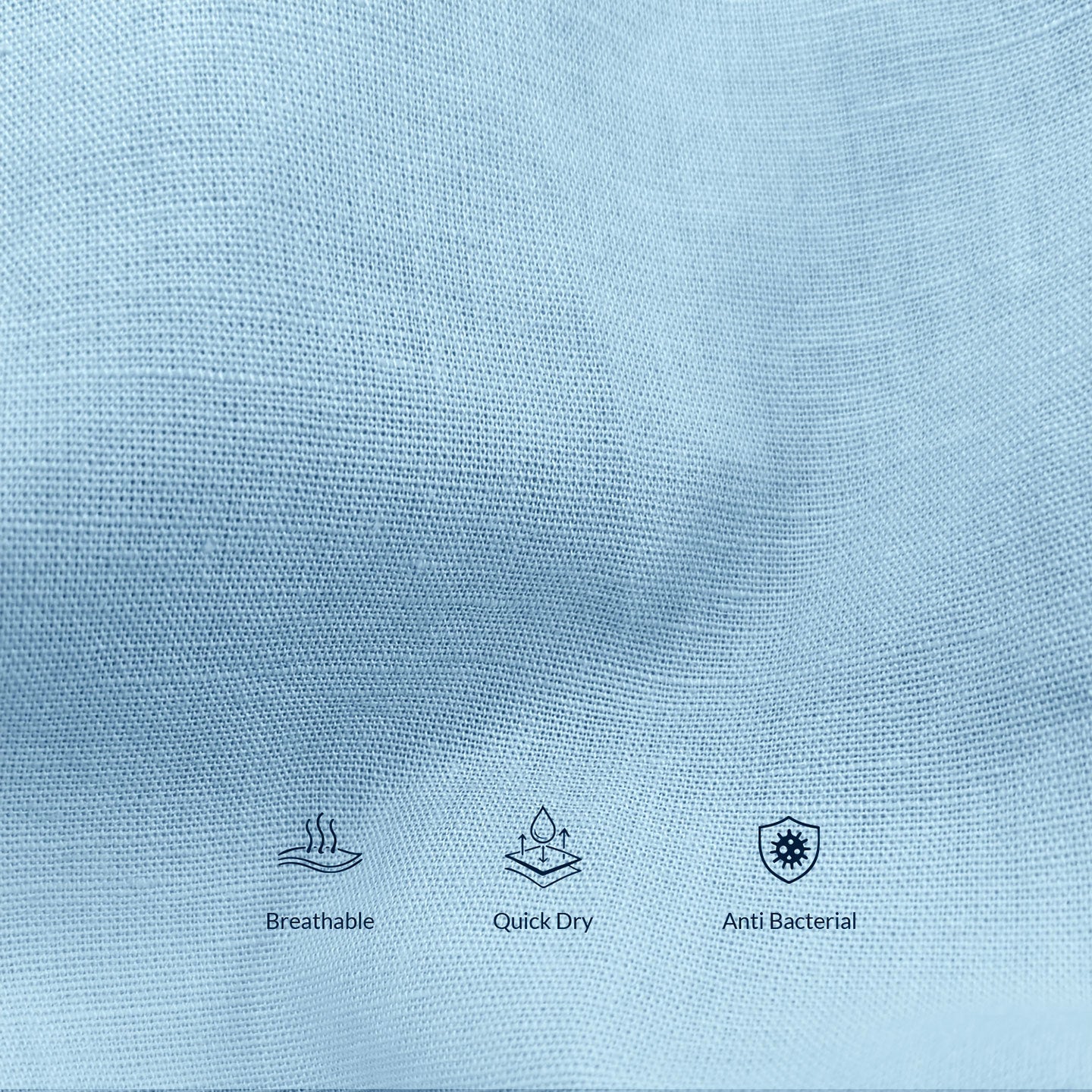 Breeze Linen Half Sleeves Shirt In Powder Blue