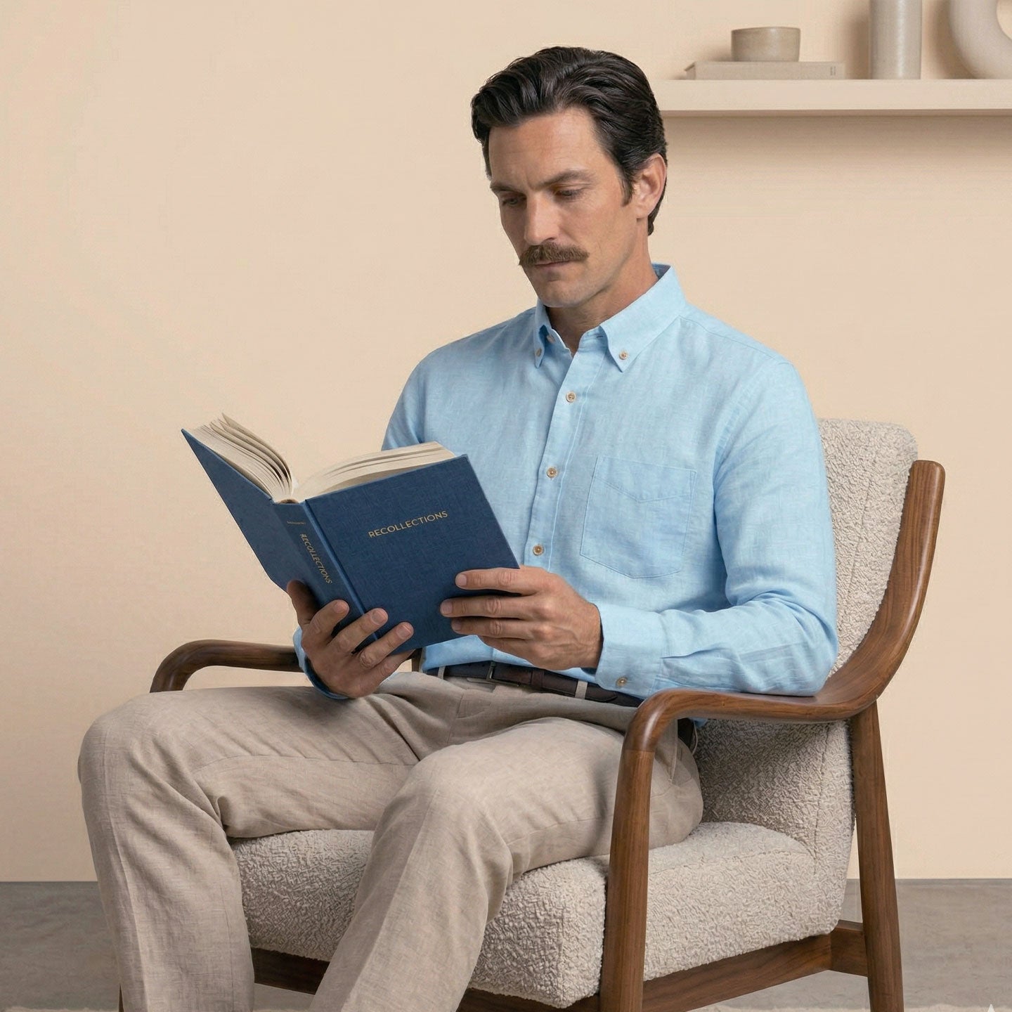 Breeze Linen Full Sleeves Shirt In Baby Blue