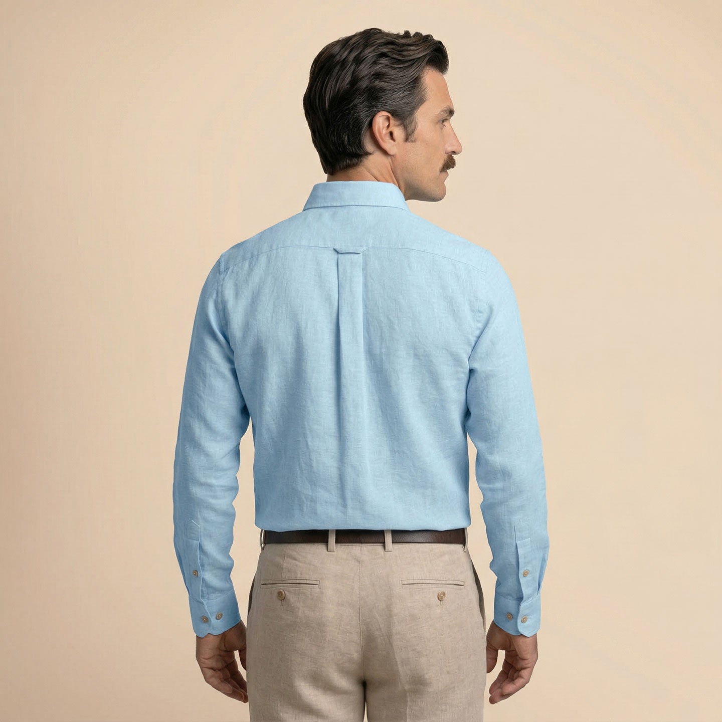 Breeze Linen Full Sleeves Shirt In Baby Blue