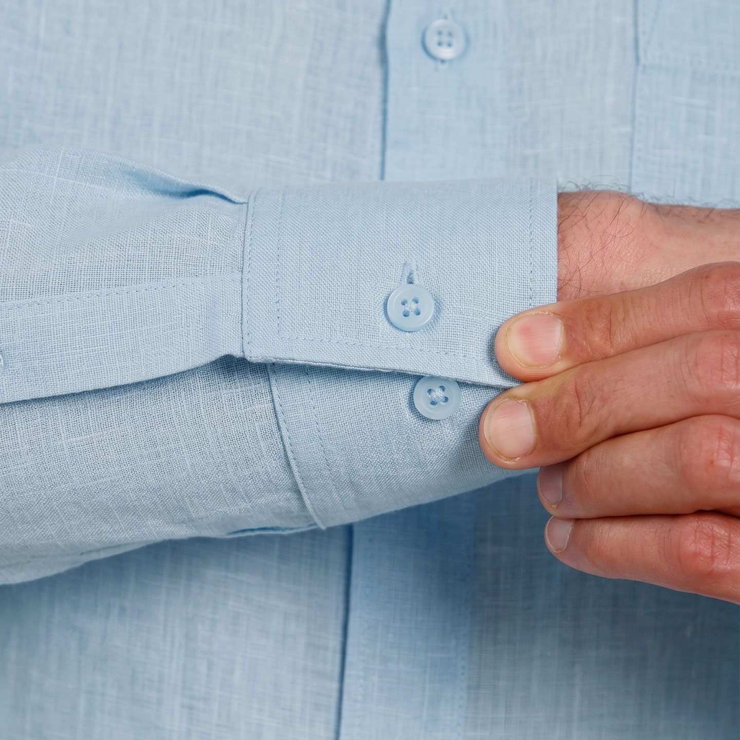 Cedar Pure Linen Full Sleeves Shirt In Sky Blue