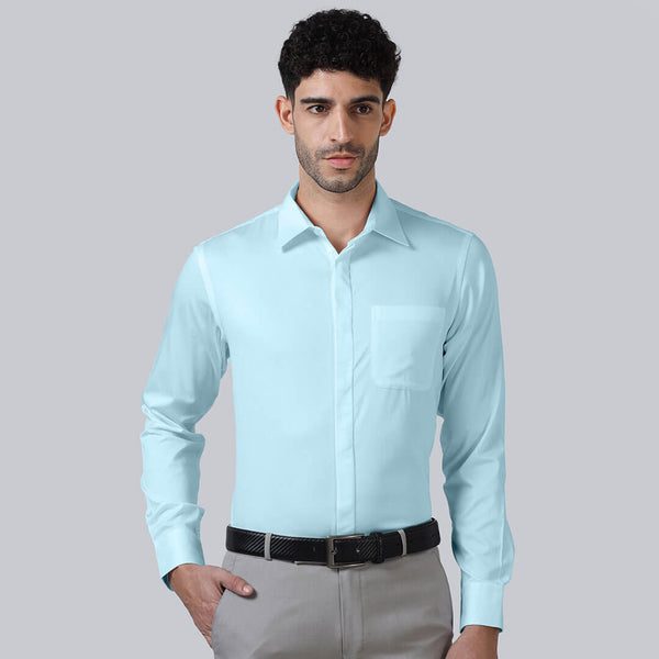 Bennet Sky Blue Shirt With Concealed Placket