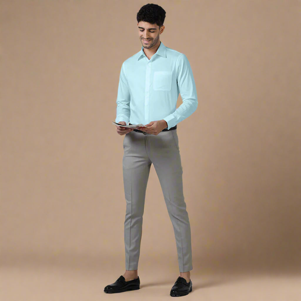 Bennet Sky Blue Shirt With Concealed Placket