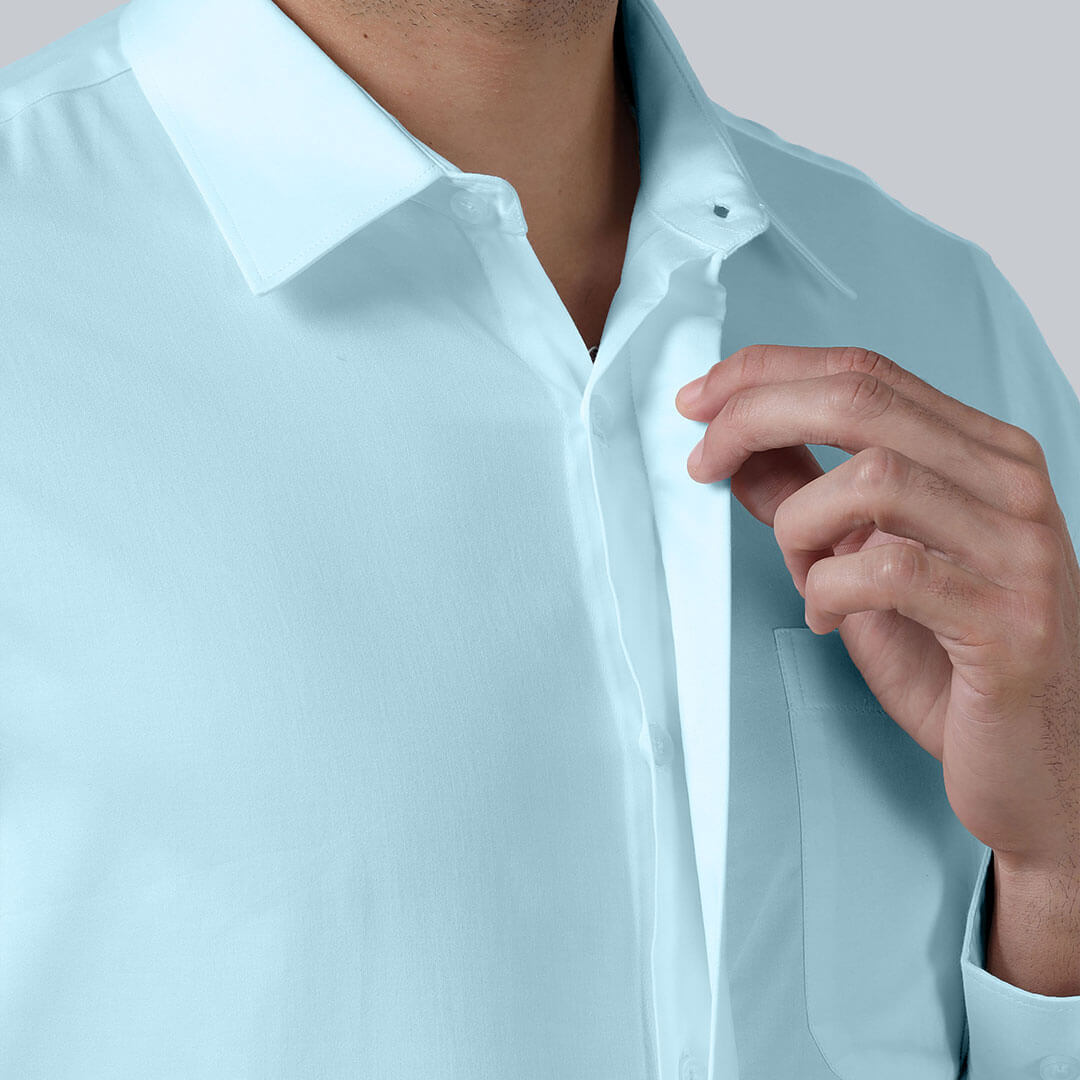 Bennet Sky Blue Shirt With Concealed Placket